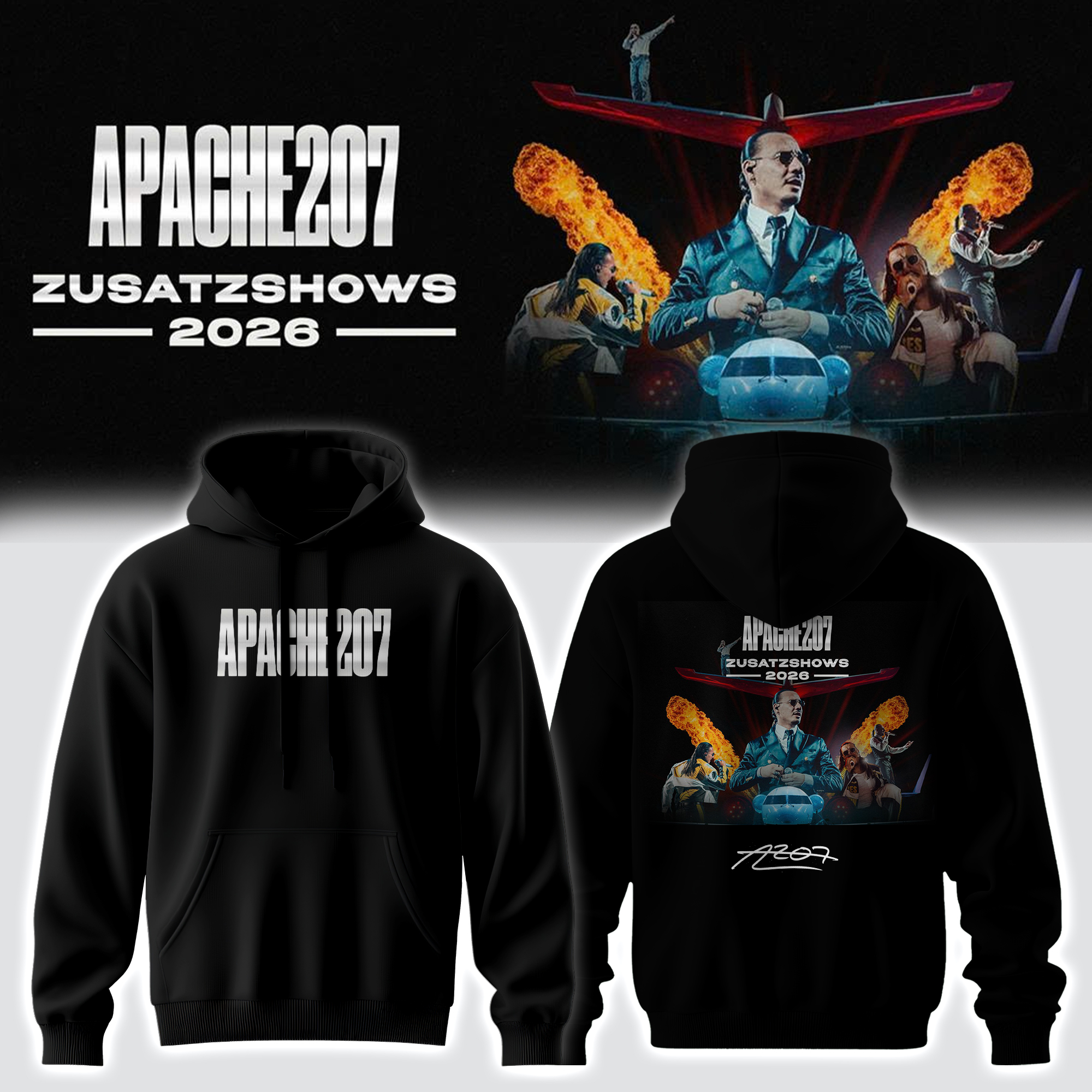 Apache 207 Arena Tour 2026 Zusatzshows Signature Limited Hoodie