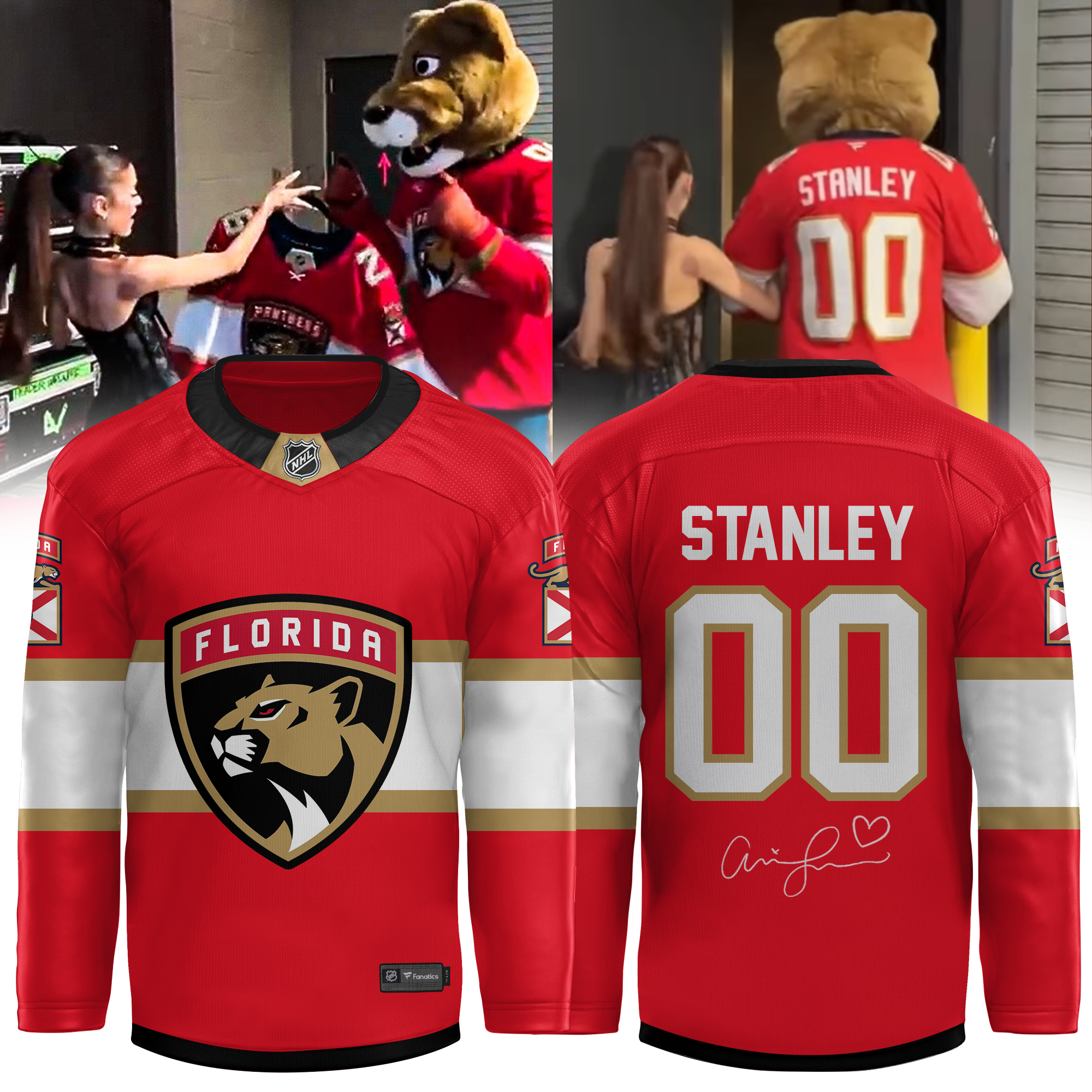 Ariana Grande x Florida Panthers Custom Number Hockey Jersey Collection1