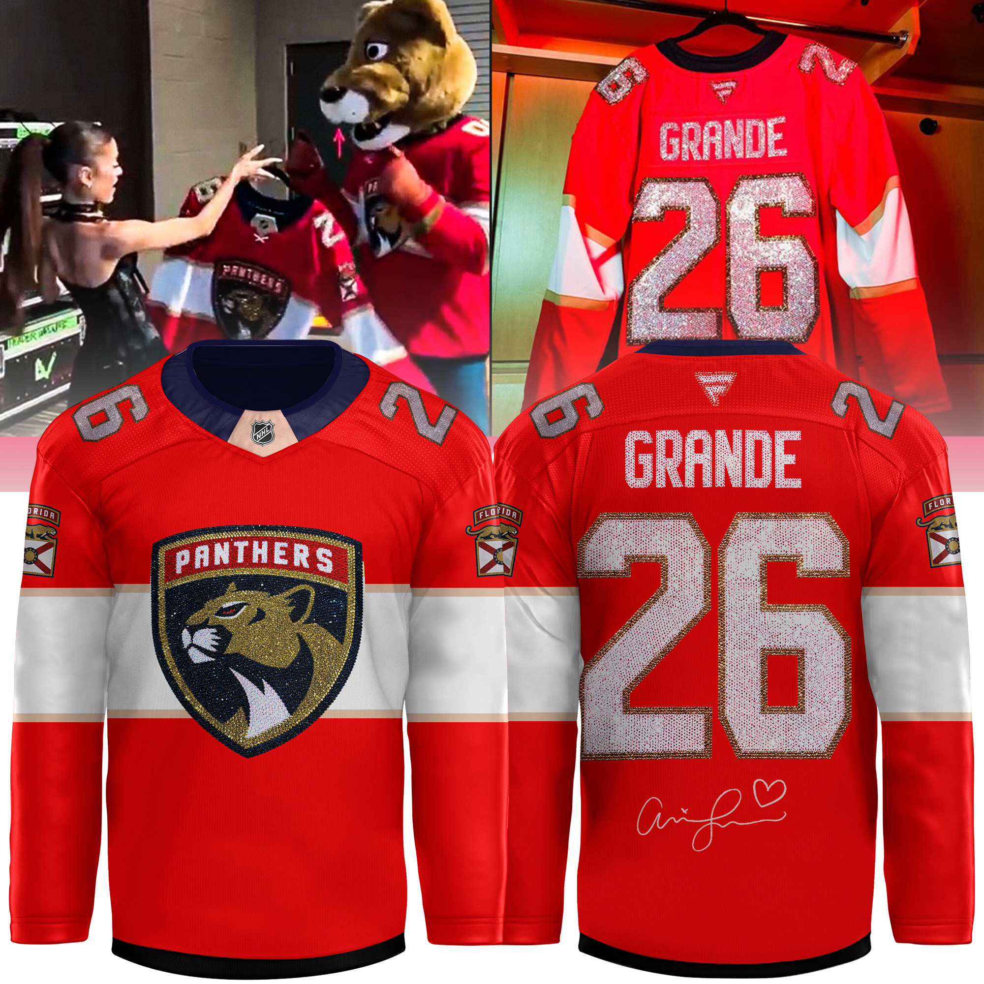 Ariana Grande x Florida Panthers Limited Edition Hockey Jersey Collection