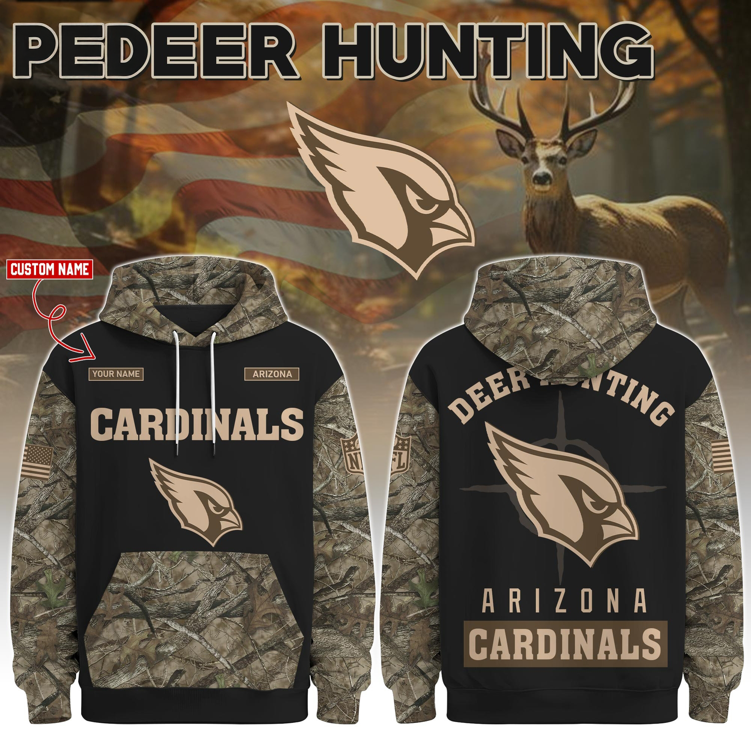 Arizona Cardinals Deer Hunting Limited Edition Hoodie Â– NFL Hunting Hoodie for Fans