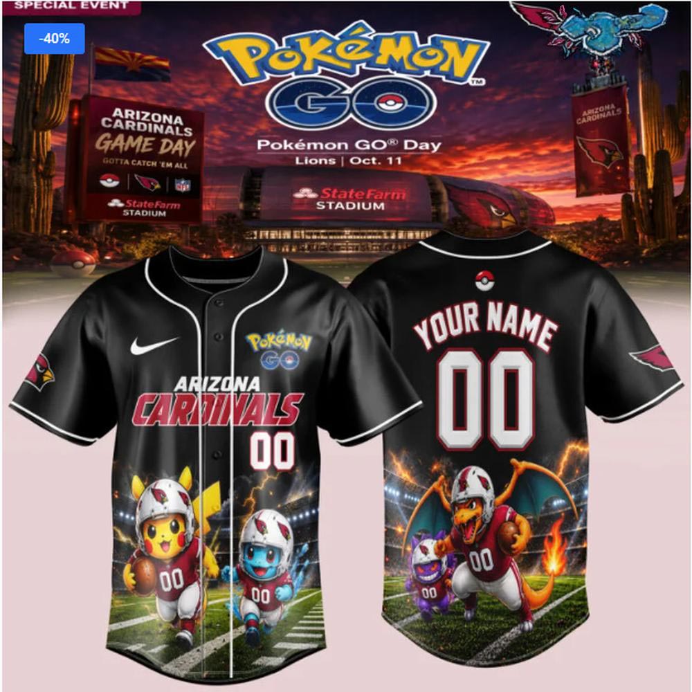 Arizona Cardinals Detroit Lions Pokemon GO Baseball Jersey Game Day Fan Gift 1 - Unicasport Arizona Cardinals Detroit Lions Pokemon GO Baseball Jersey Game Day Fan Gift