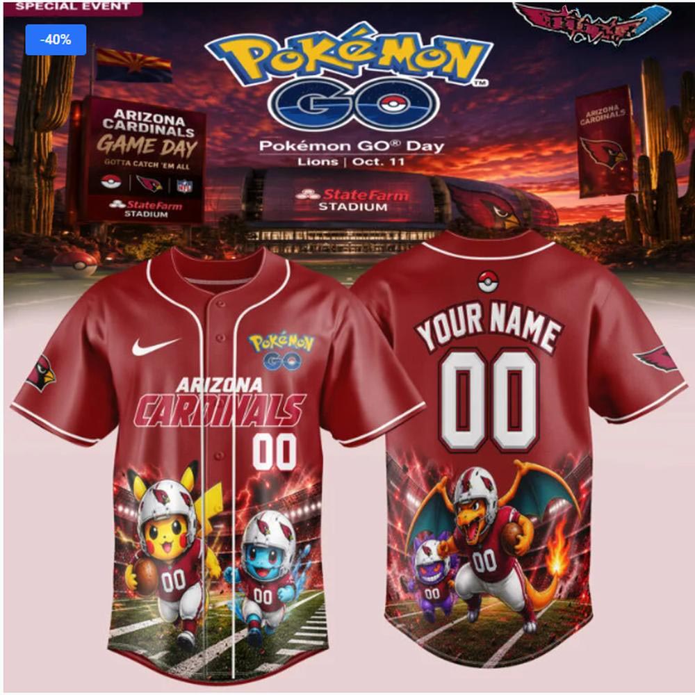 Arizona Cardinals vs Detroit Lions Pokemon GO Day Jersey Football Gaming Supporter Apparel 1 - Unicasport Arizona Cardinals vs Detroit Lions Pokemon GO Day Jersey Football Gaming Supporter Apparel