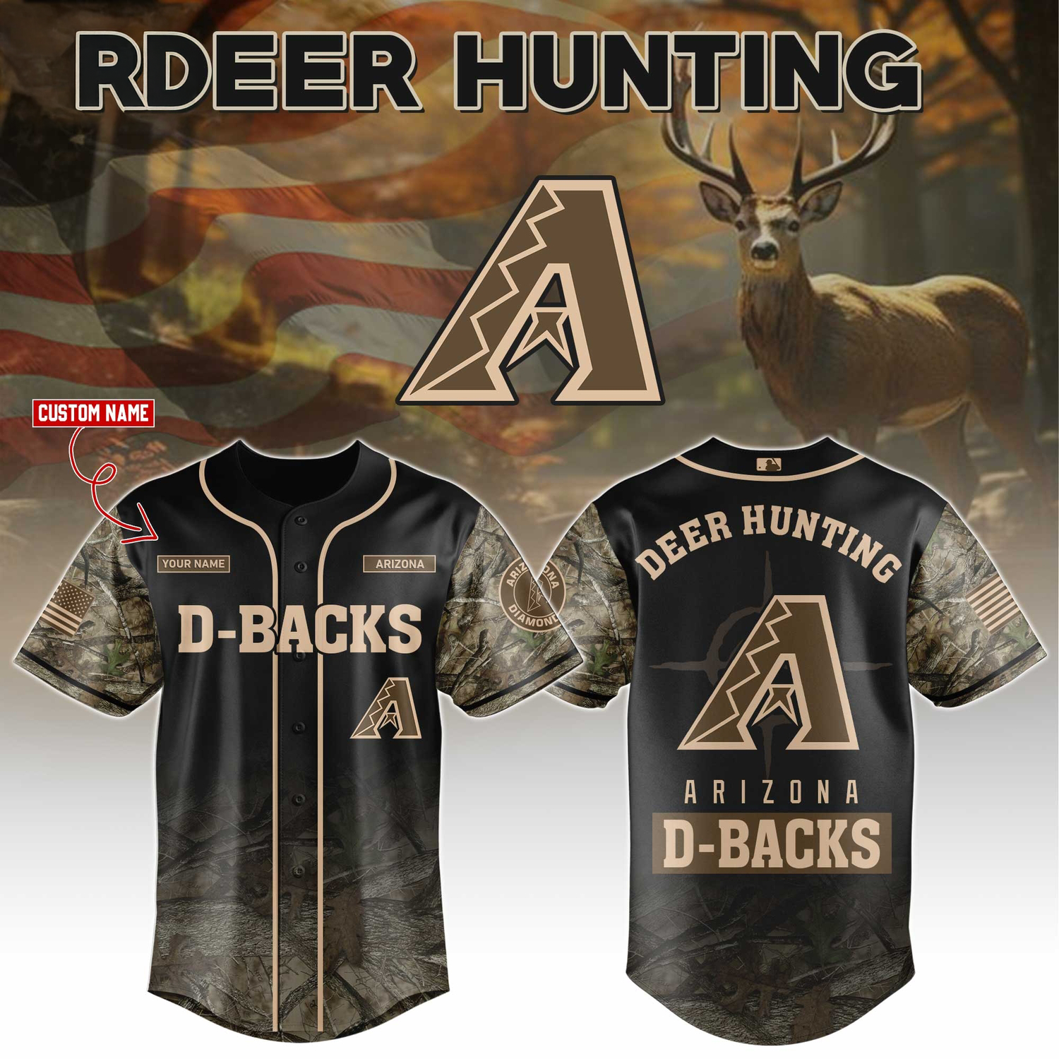 Arizona Diamondbacks Deer Hunting Limited Edition Baseball Jersey