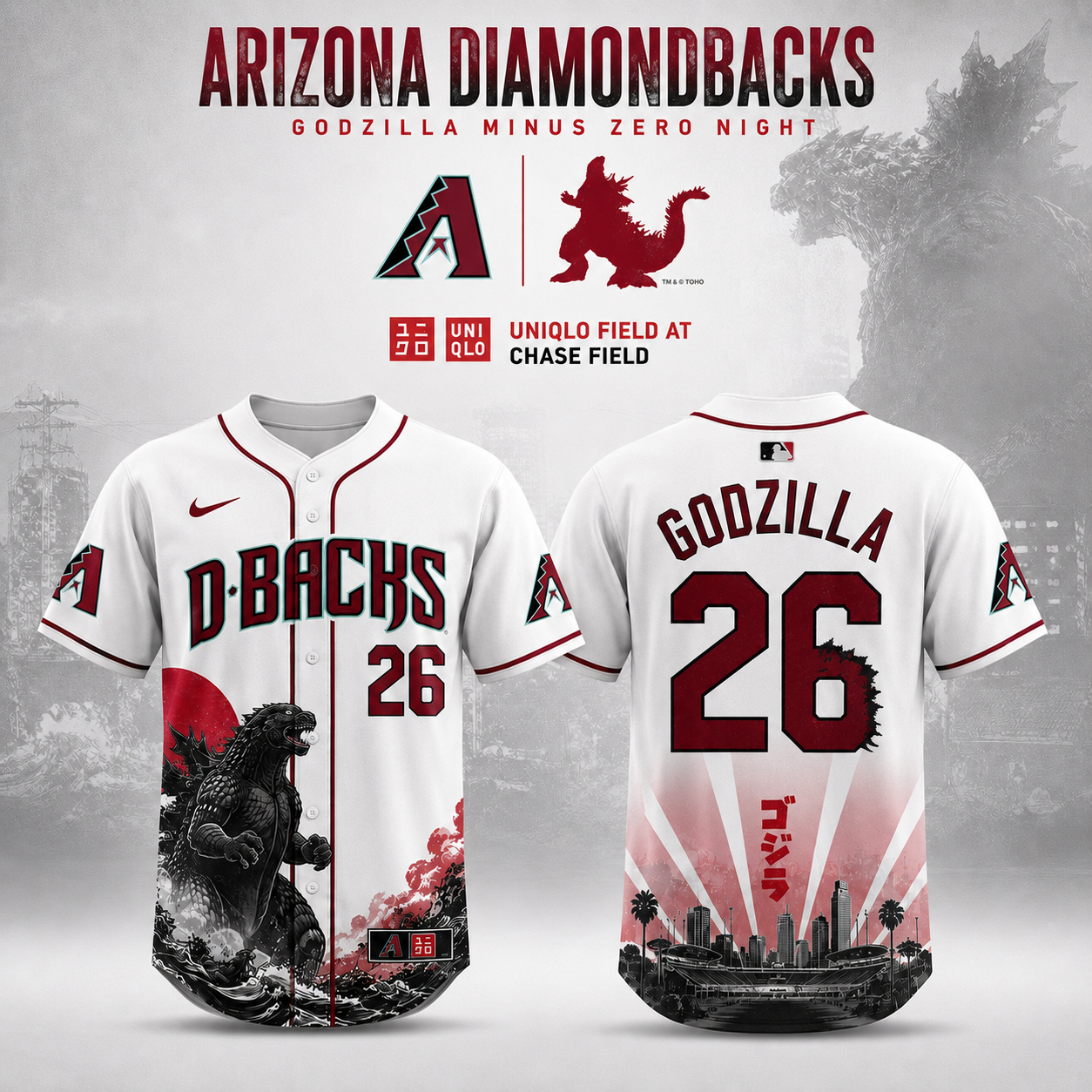 Arizona Godzilla Minus One Premium Fan Baseball Jersey
