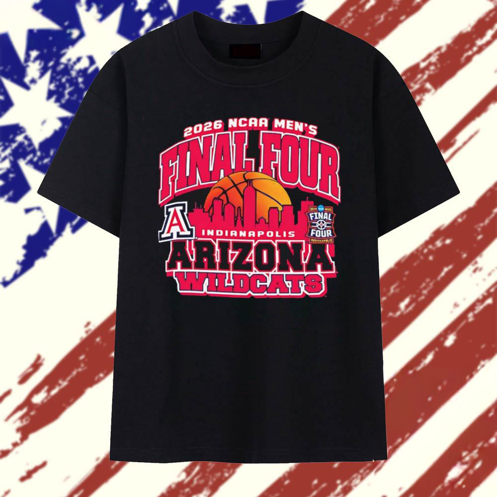Arizona Wildcats 2026 NCAA Mens Basketball Final Four Bound city skyline T Shirt