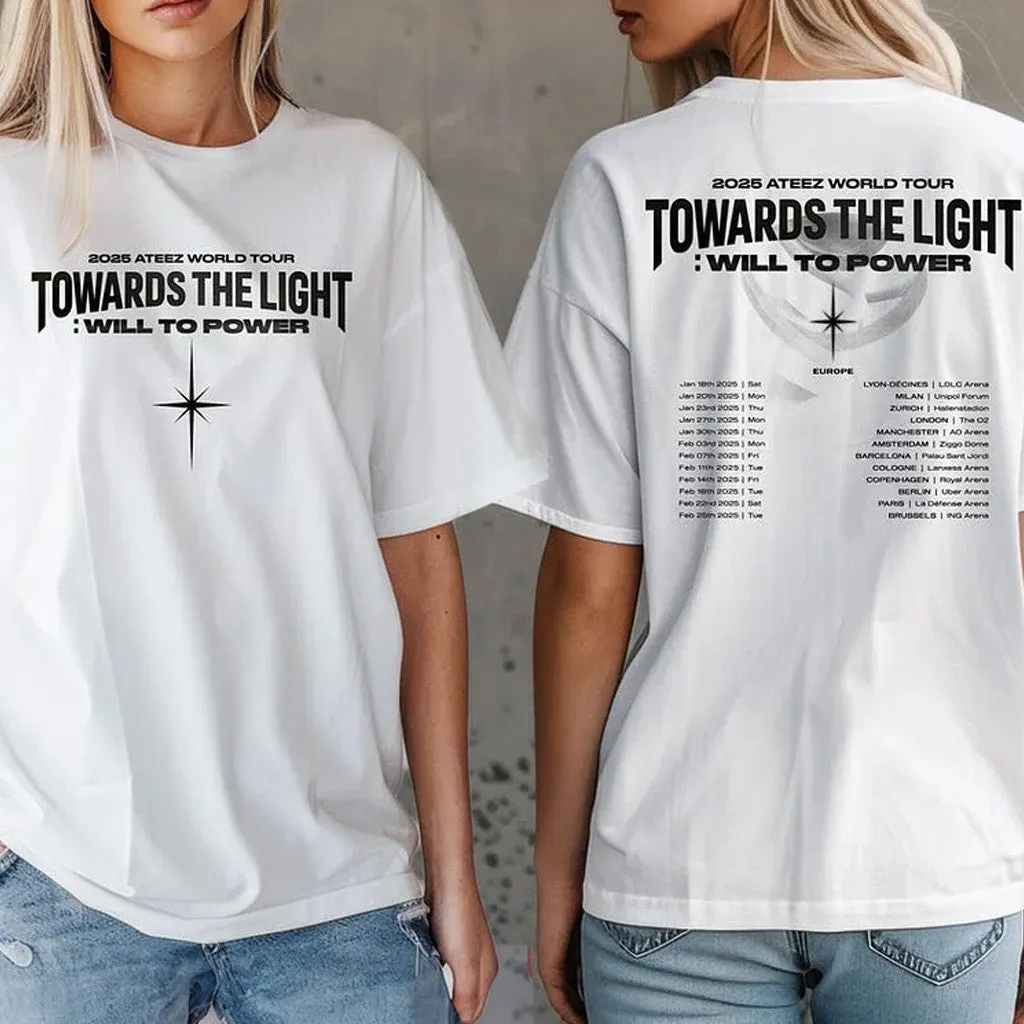 Ateez Merch 2025 Ateez World Tour Towards The Light Will To Power Europe Shirt Gifts For Fans