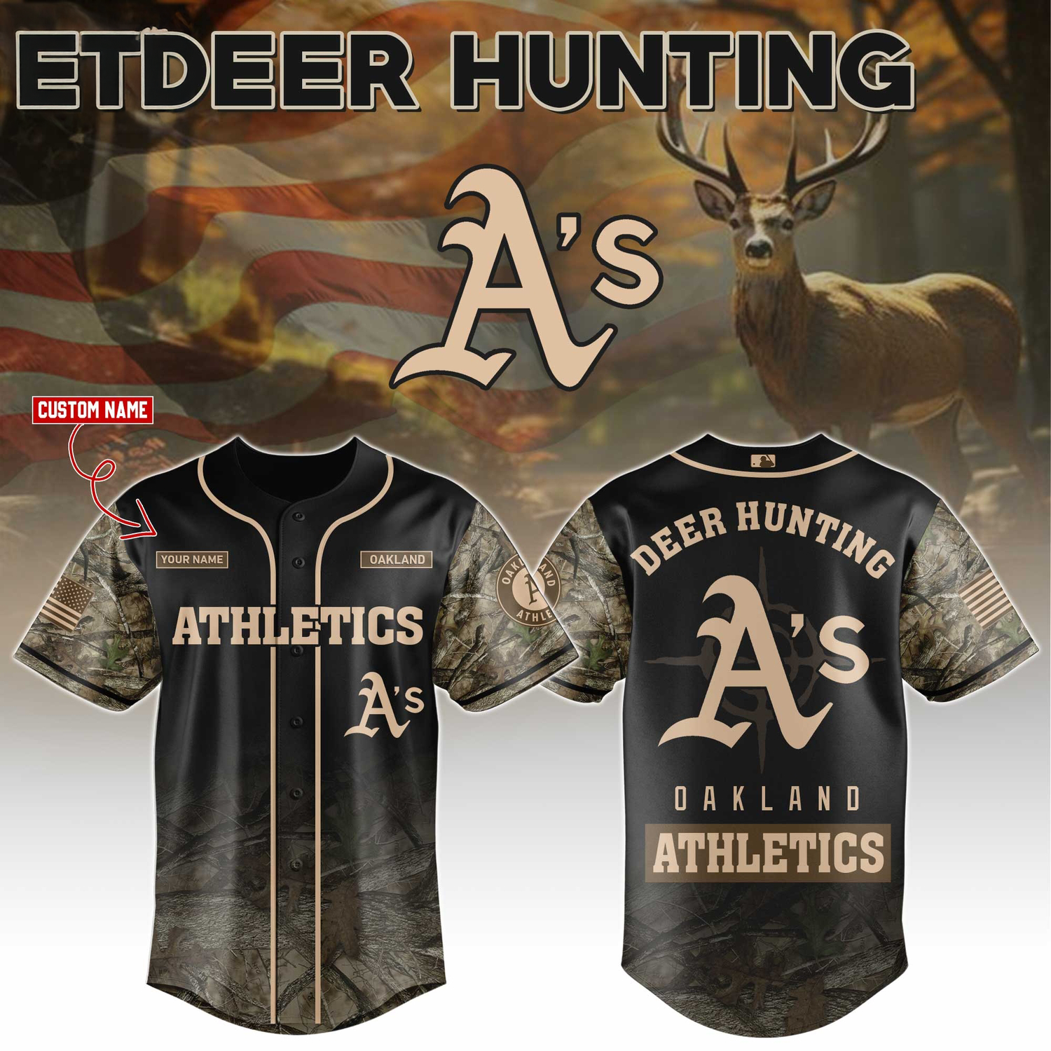 Athletics Deer Hunting Limited Edition Baseball Jersey