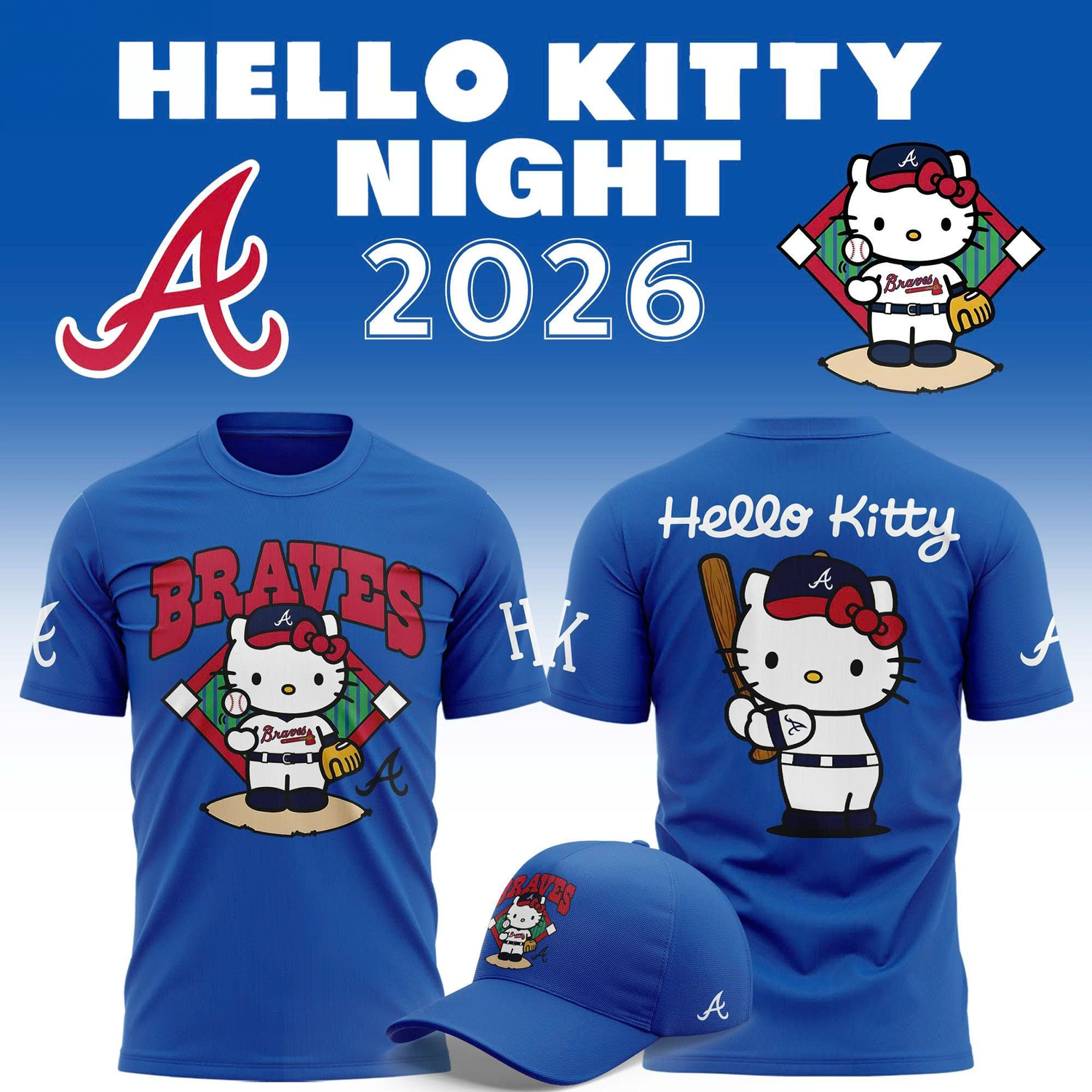 Atlanta Braves 2026 Hello Kitty Night Special Edition TShirt