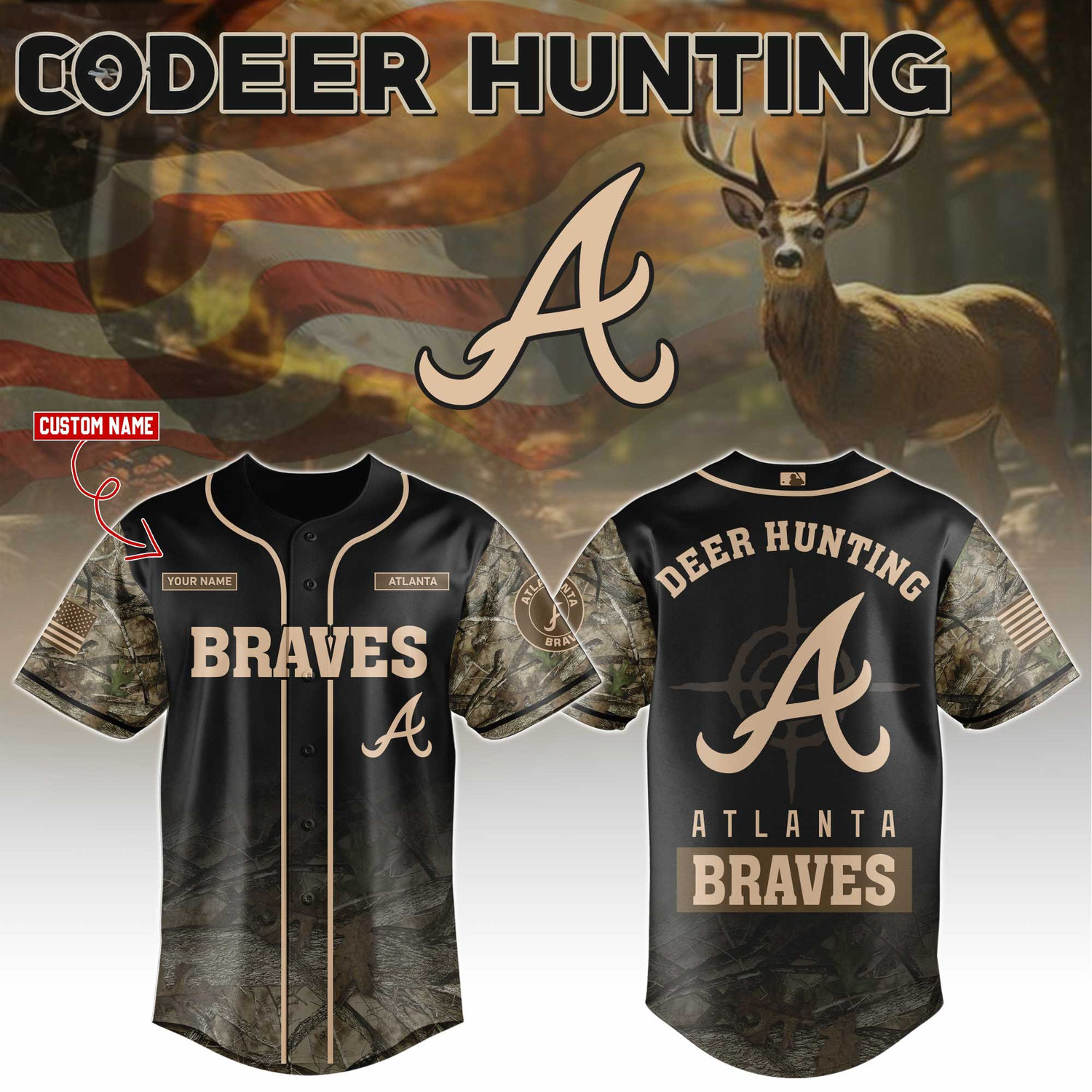 Atlanta Braves Deer Hunting Limited Edition Baseball Jersey