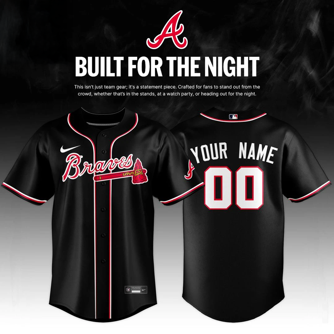 Atlanta Braves Fashion Black Out 2026 Edition Custom Name Jersey