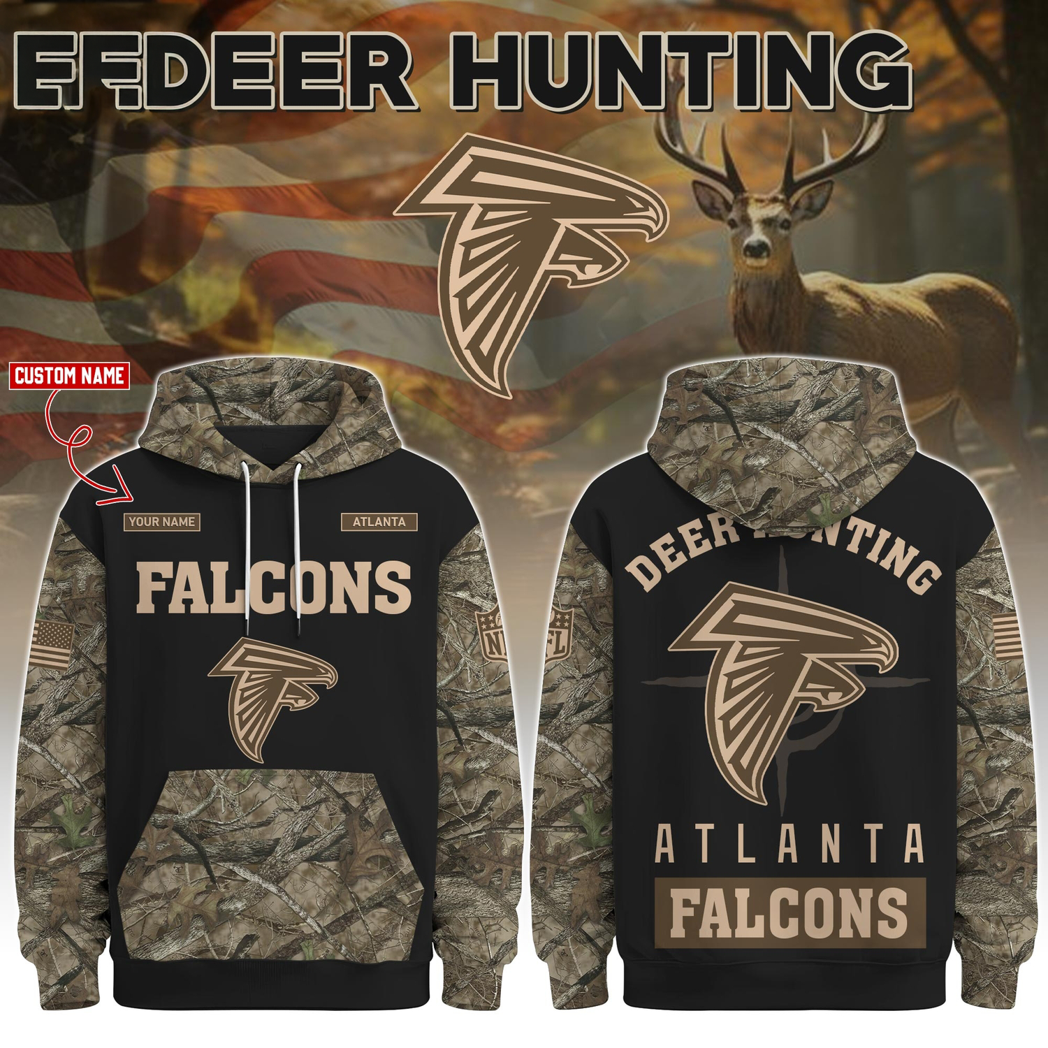Atlanta Falcons Deer Hunting Limited Edition Hoodie Â– NFL Hunting Hoodie for Fans
