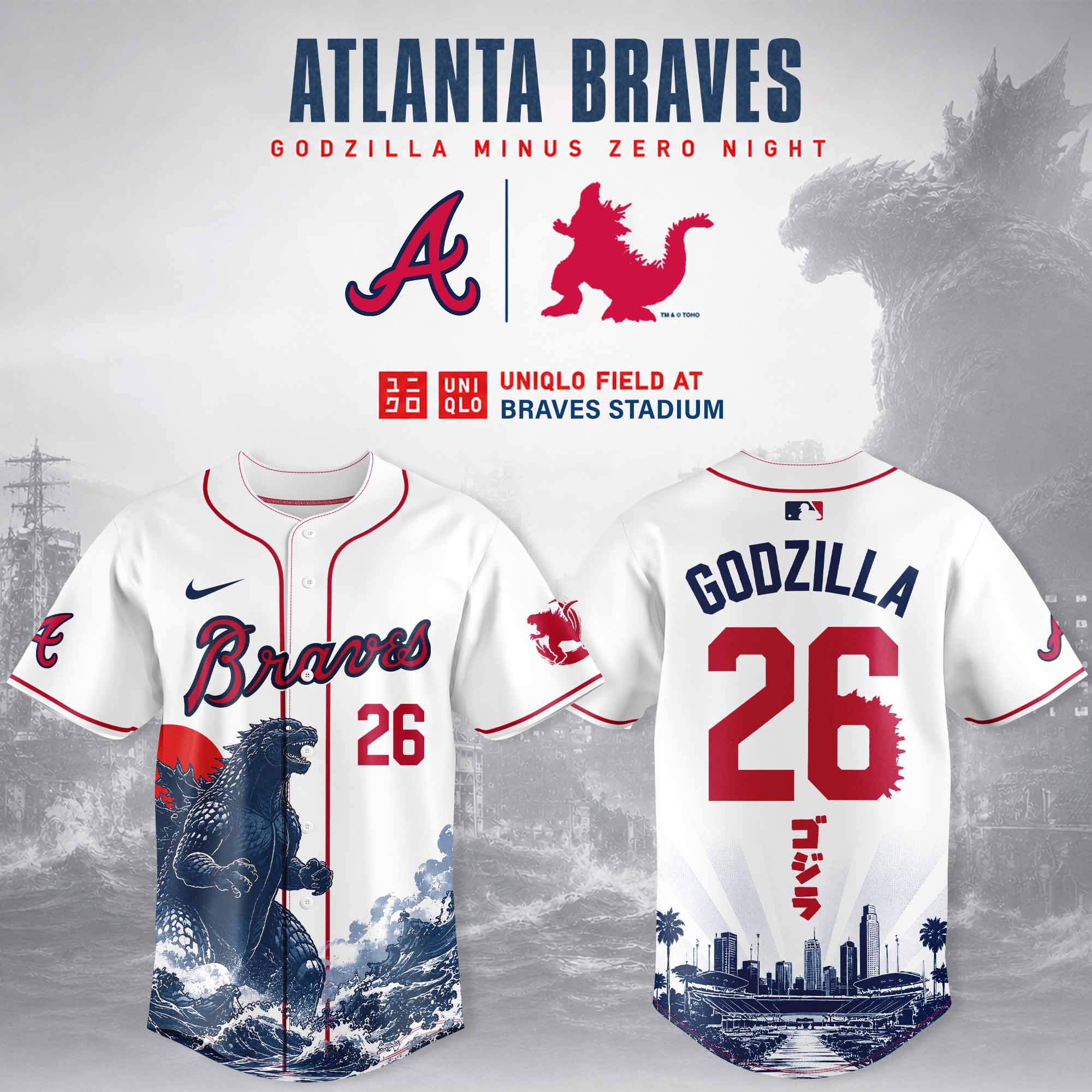 Atlanta Godzilla Minus One Limited Edition Baseball Jersey