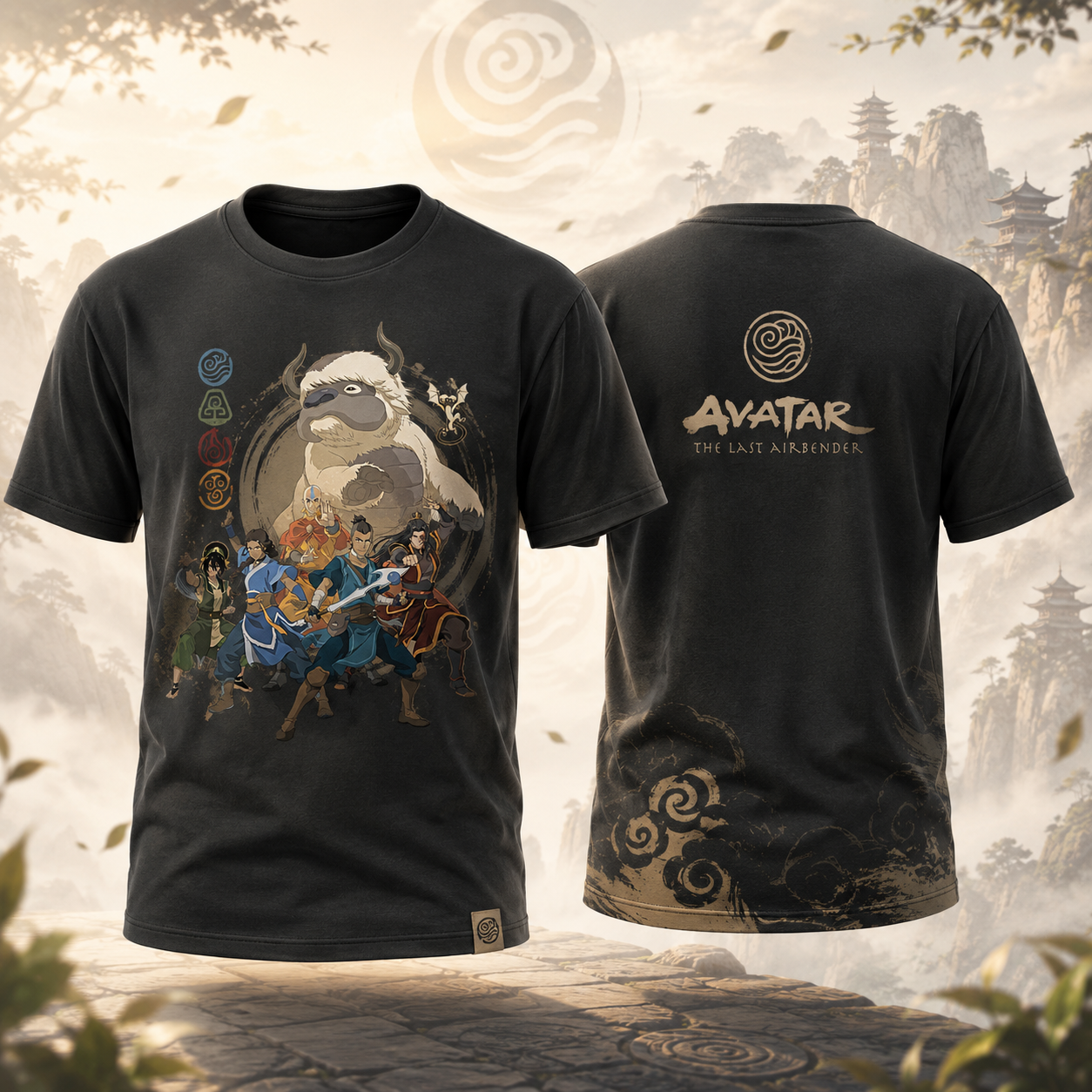 Avatar The Last Airbender Appa Team Double Sided Graphic T Shirt