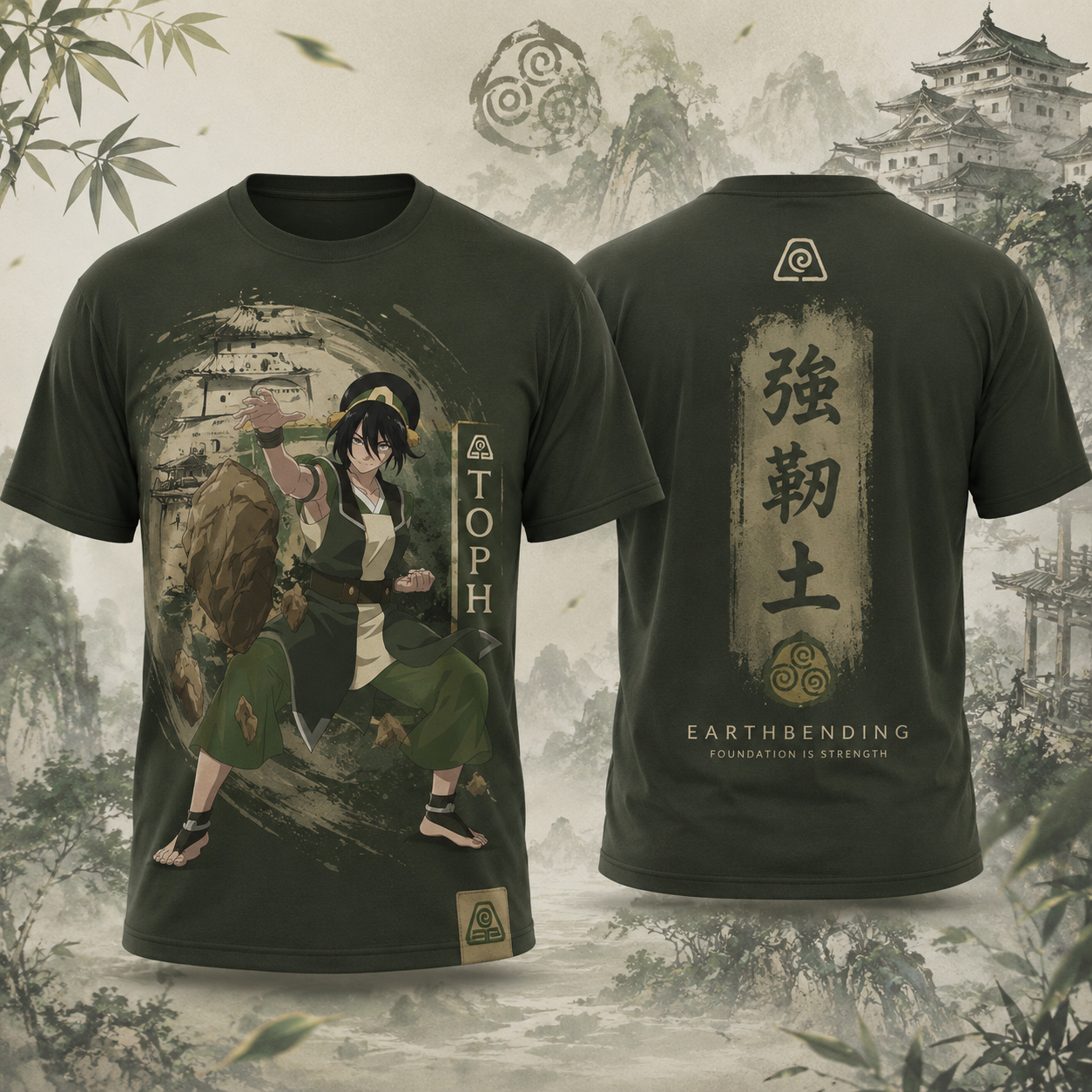 Avatar The Last Airbender Toph Earthbending Double Sided Graphic T Shirt