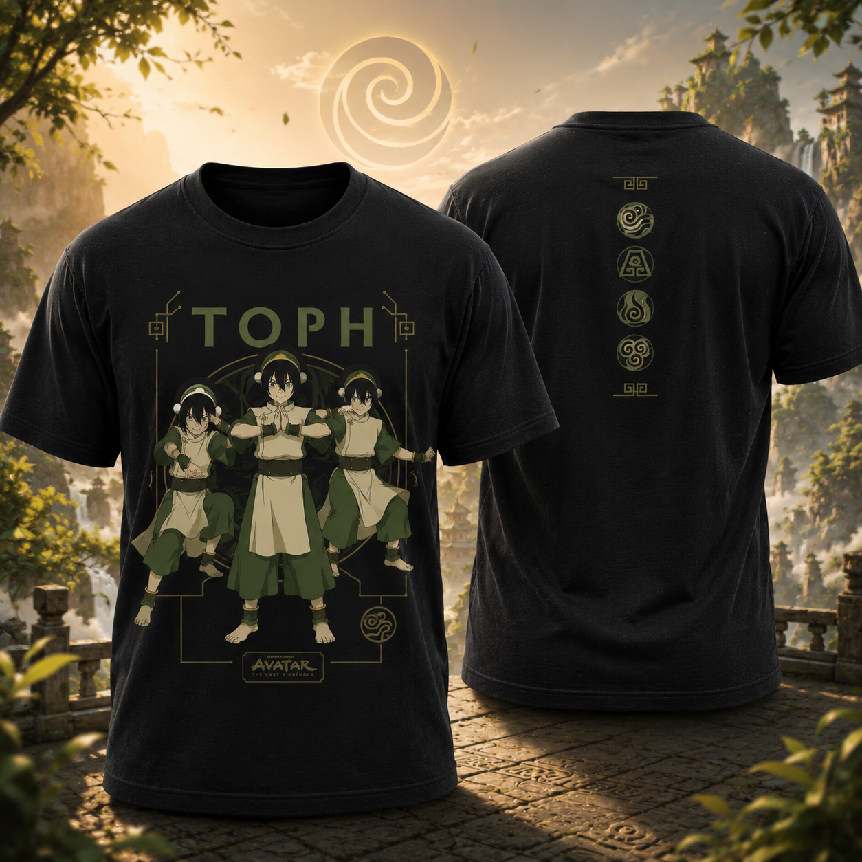 Avatar The Last Airbender Toph Earthbending Graphic T Shirt Anime Fan Apparel