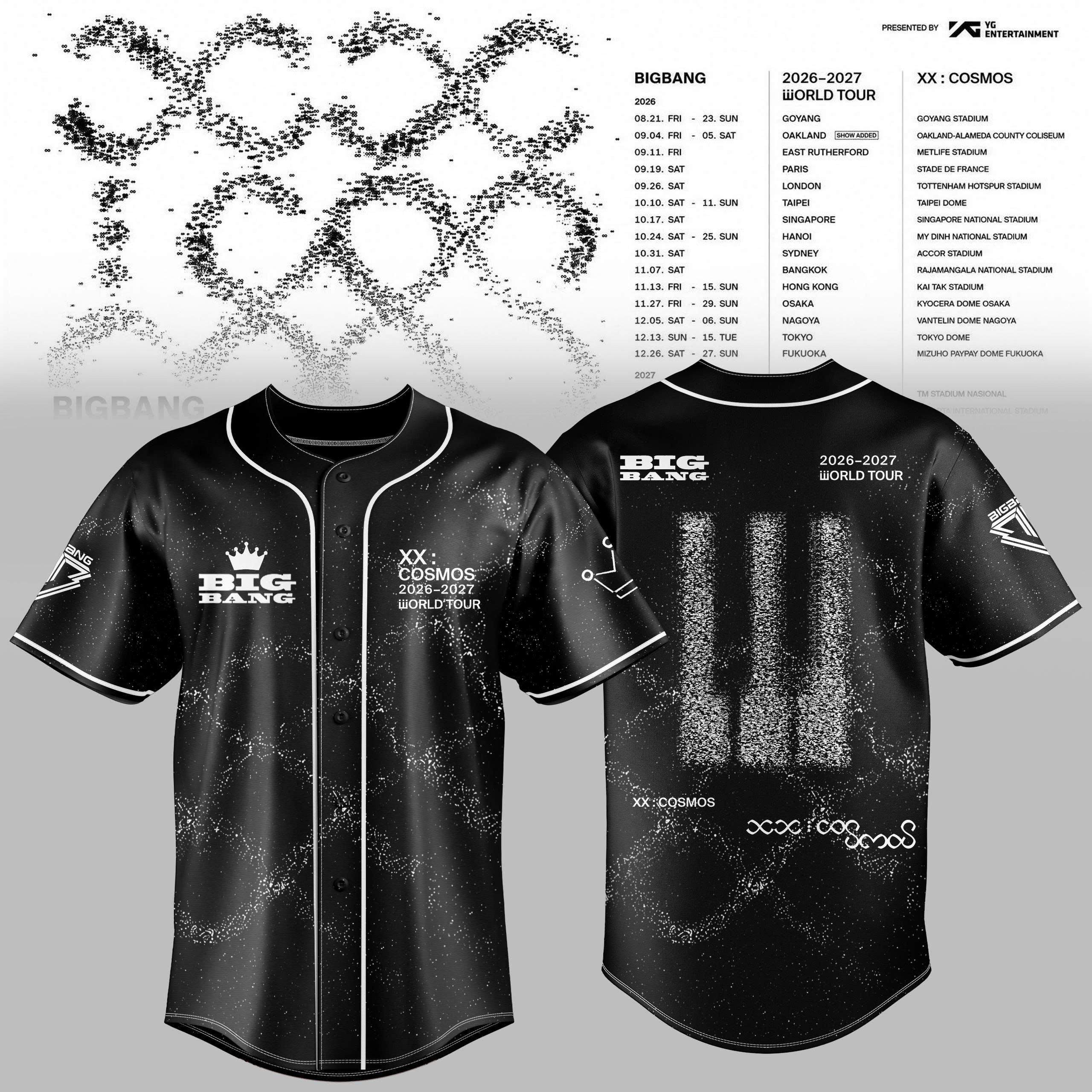 BIGBANG 20th Anniversary World Tour 2627 Cosmic Eclipse Limited Baseball Jersey