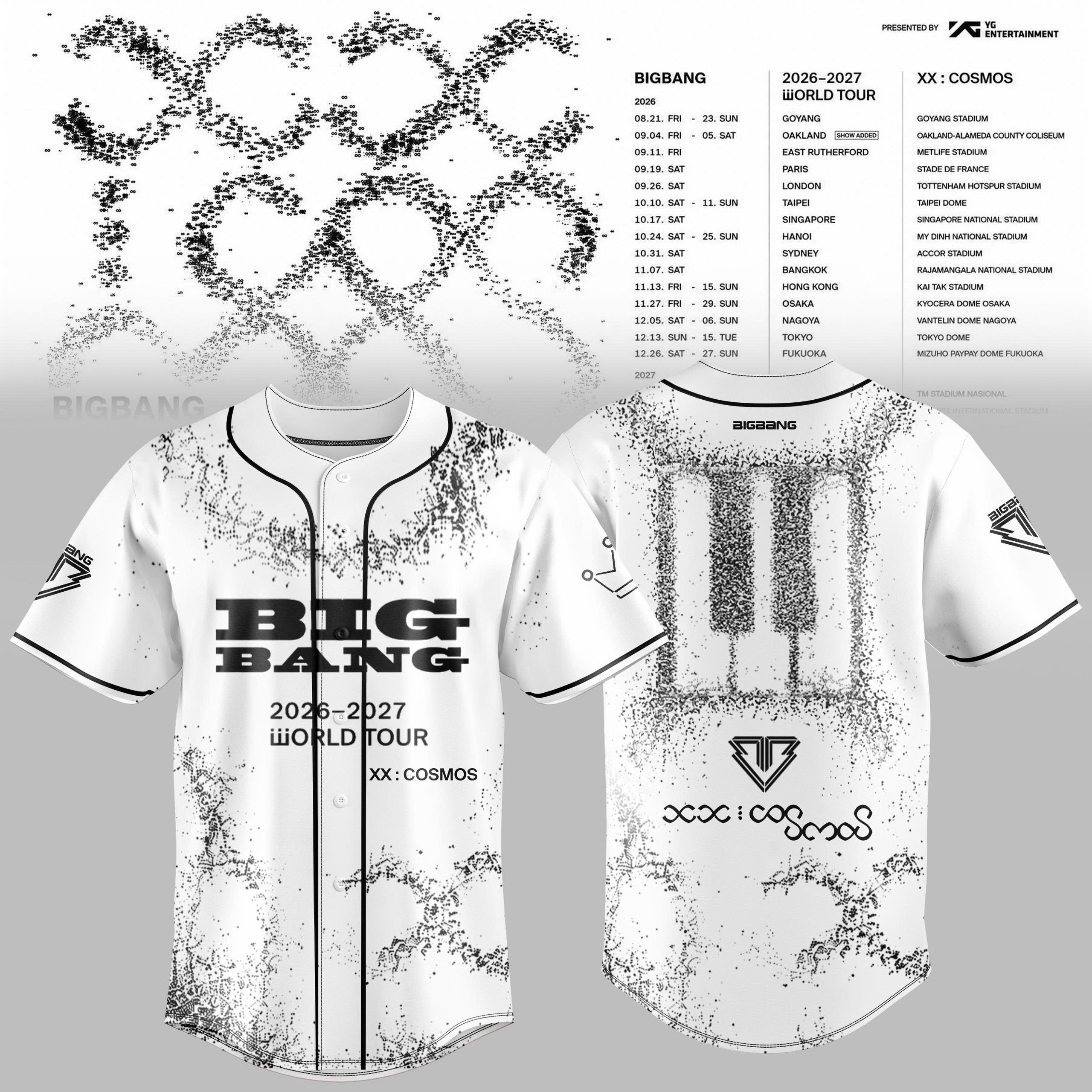 BIGBANG 20th Anniversary World Tour 2627 Stellar White Limited Baseball Jersey