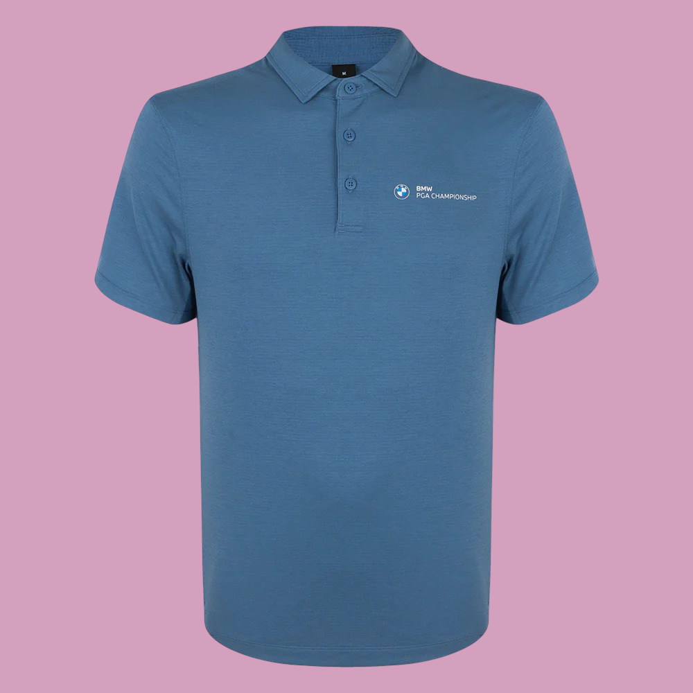 BMW PGA Championship Lululemon Evolution Performance Golf Polo Shirt Blue