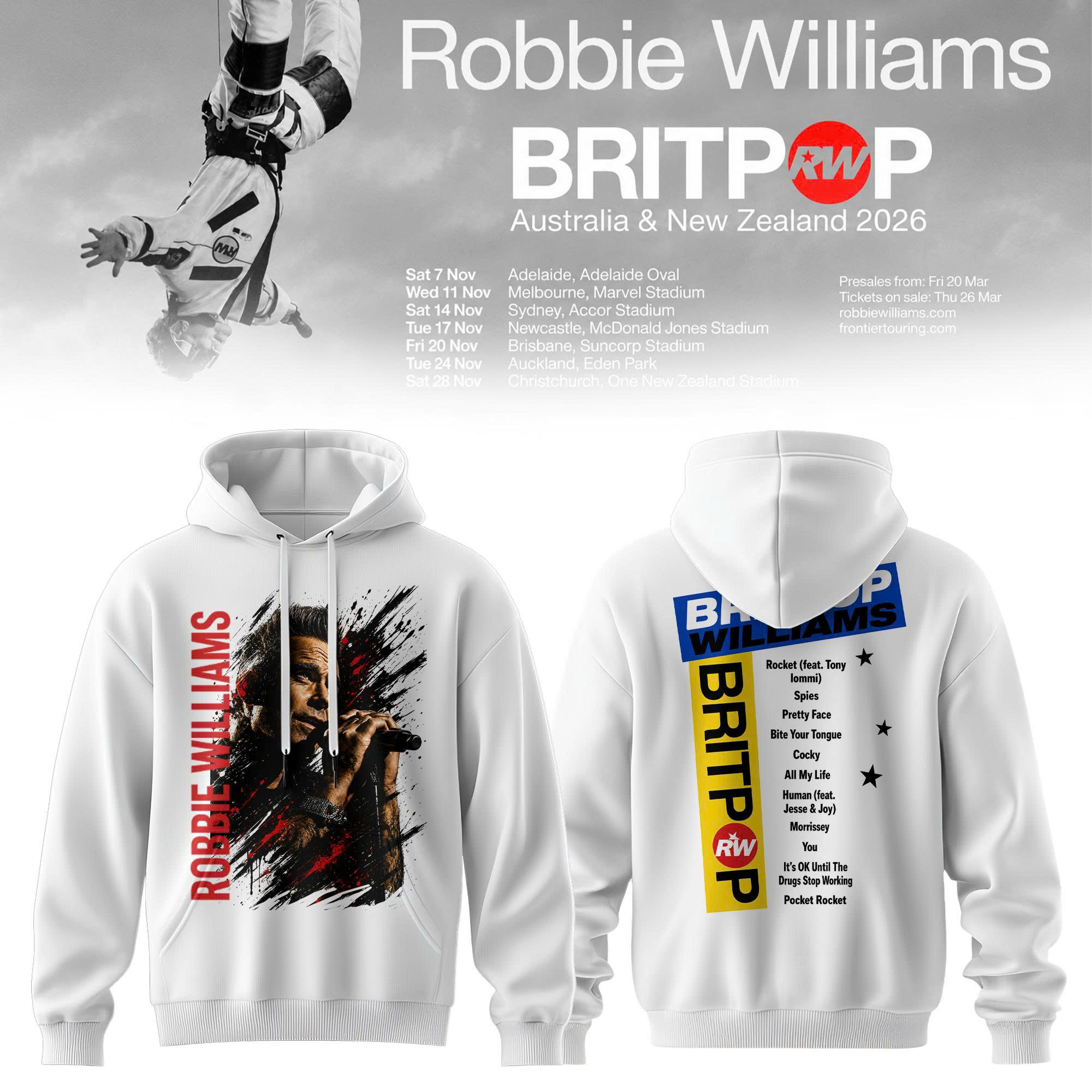 BRITPOP AUNZ Tour 2026 Limited Edition Pullover Hoodie