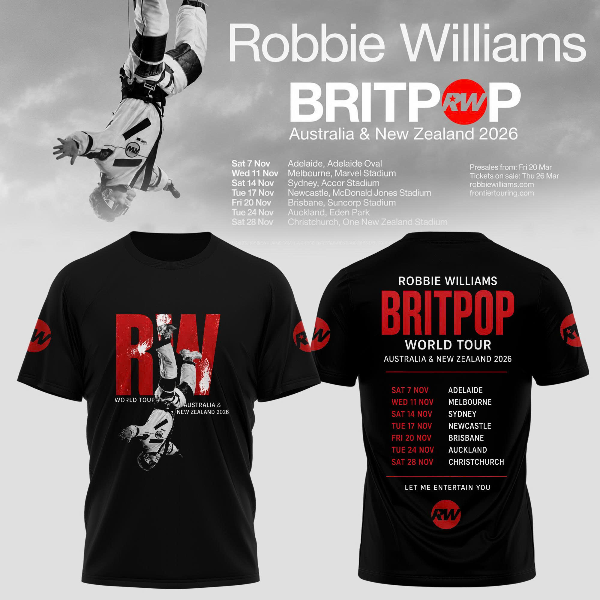 BRITPOP AUNZ Tour 2026 Premium Concert Graphic Tee