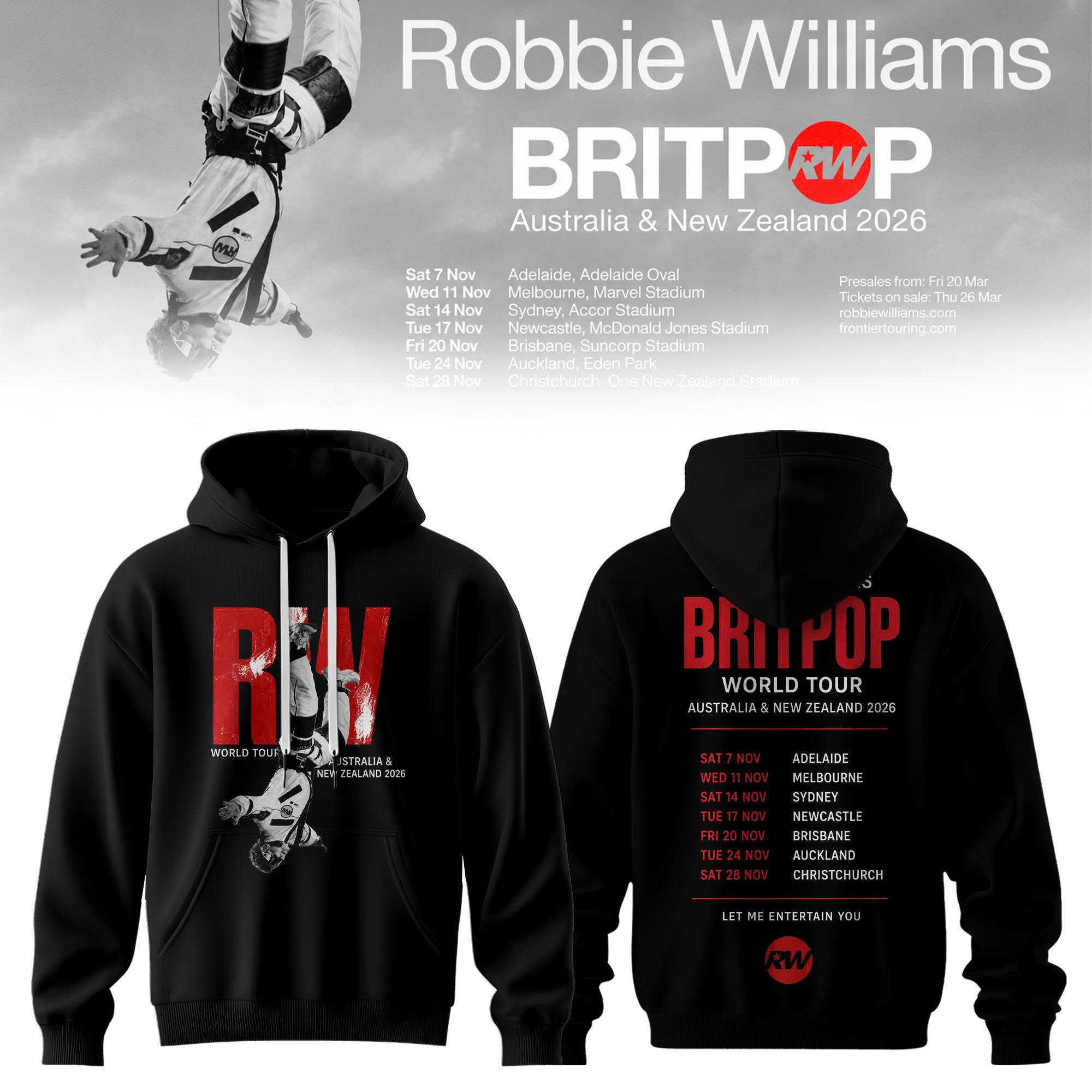 BRITPOP AUNZ Tour 2026 Premium Concert Hoodie