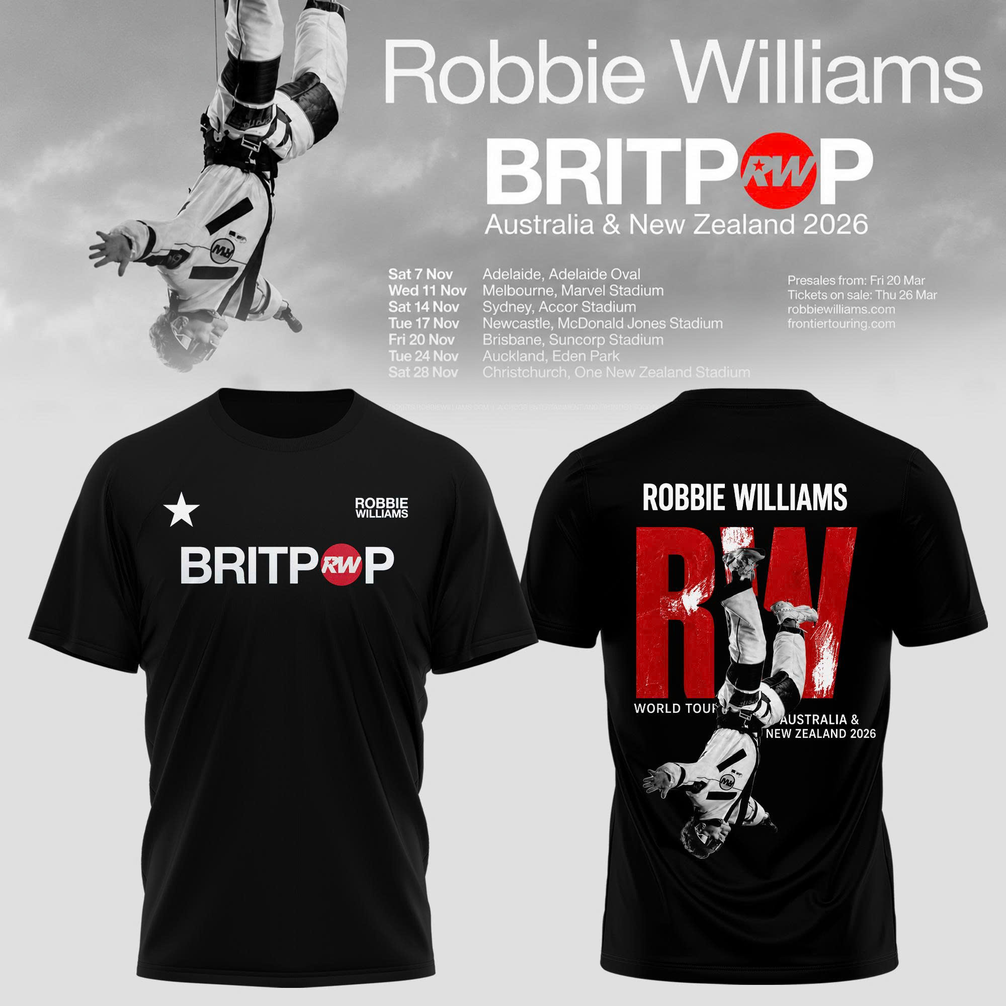 BRITPOP AUNZ Tour 2026 Signature Fan Graphic Tee