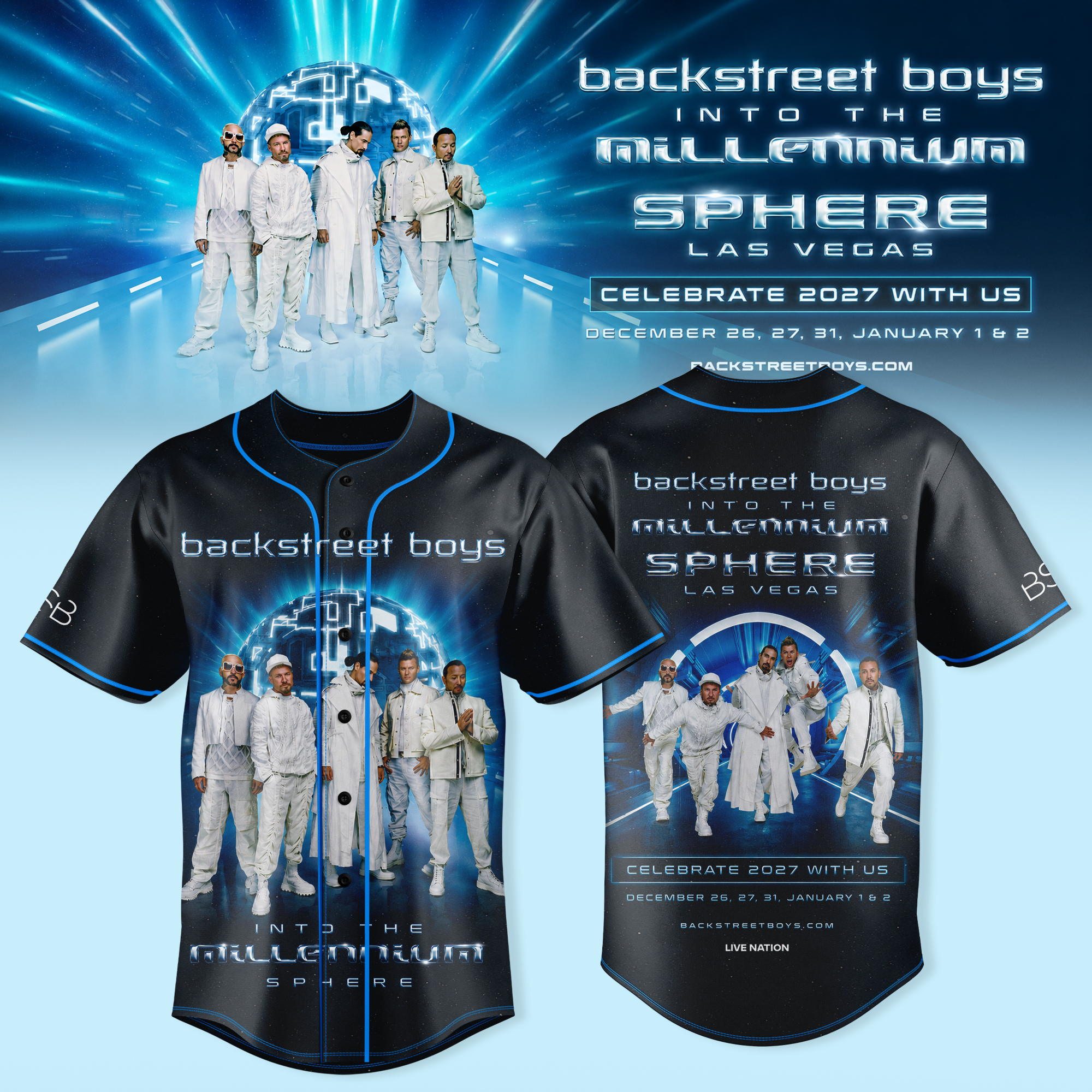 BSB Into The Millennium Sphere Jersey Pop Music Tour Fan Apparel 1 - Unicasport BSB Into The Millennium Sphere Jersey Pop Music Tour Fan Apparel