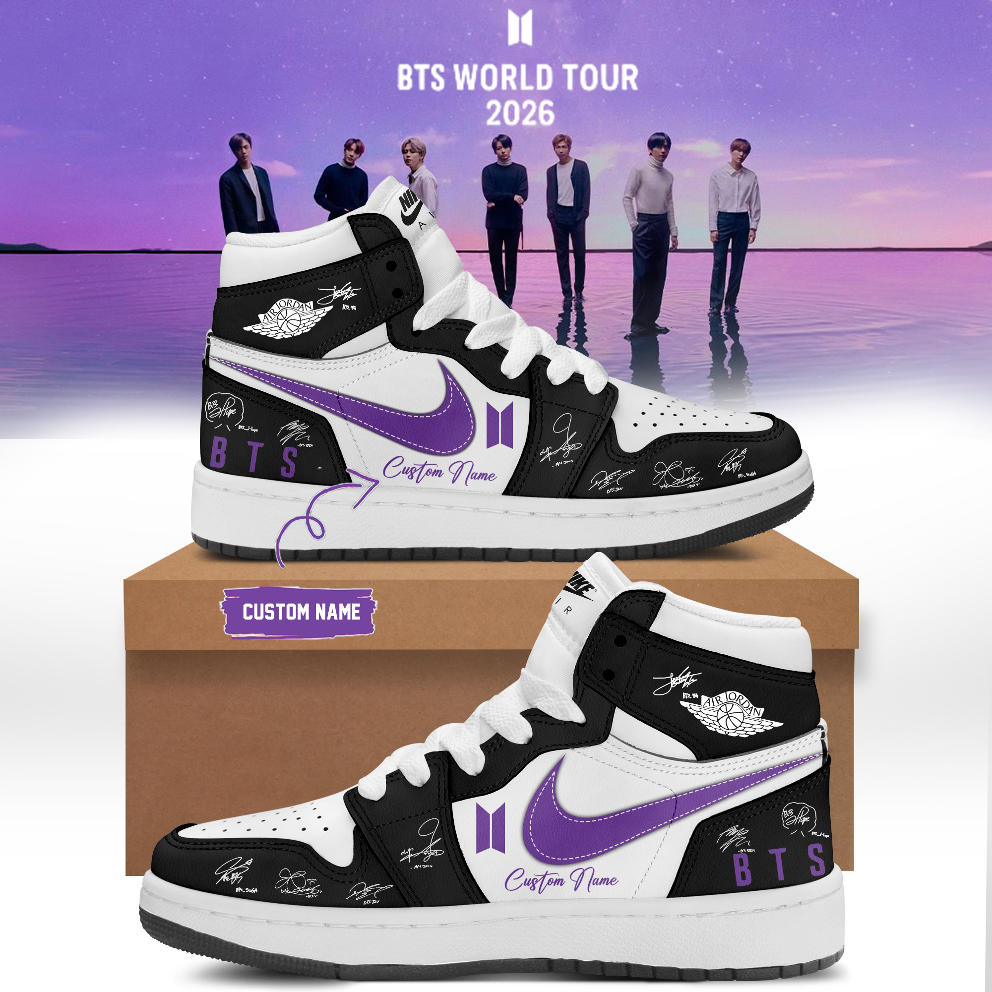BTS ARIRANG World Tour Signature High Top Fan Shoes