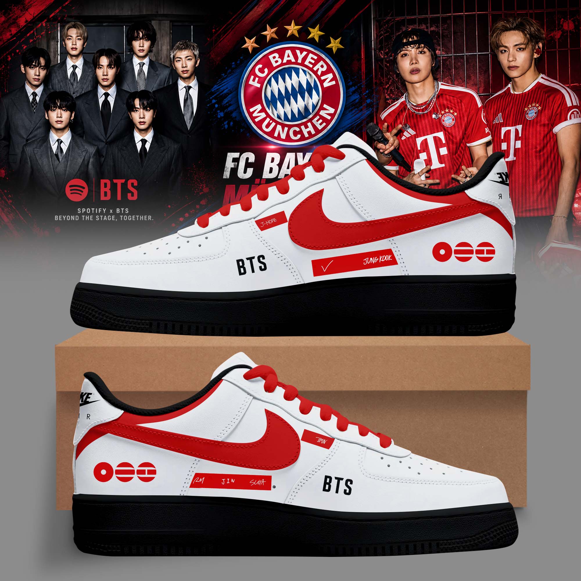 BTS ARIRANG World Tour x Bayern Munich Limited Edition Graphic Sneakers