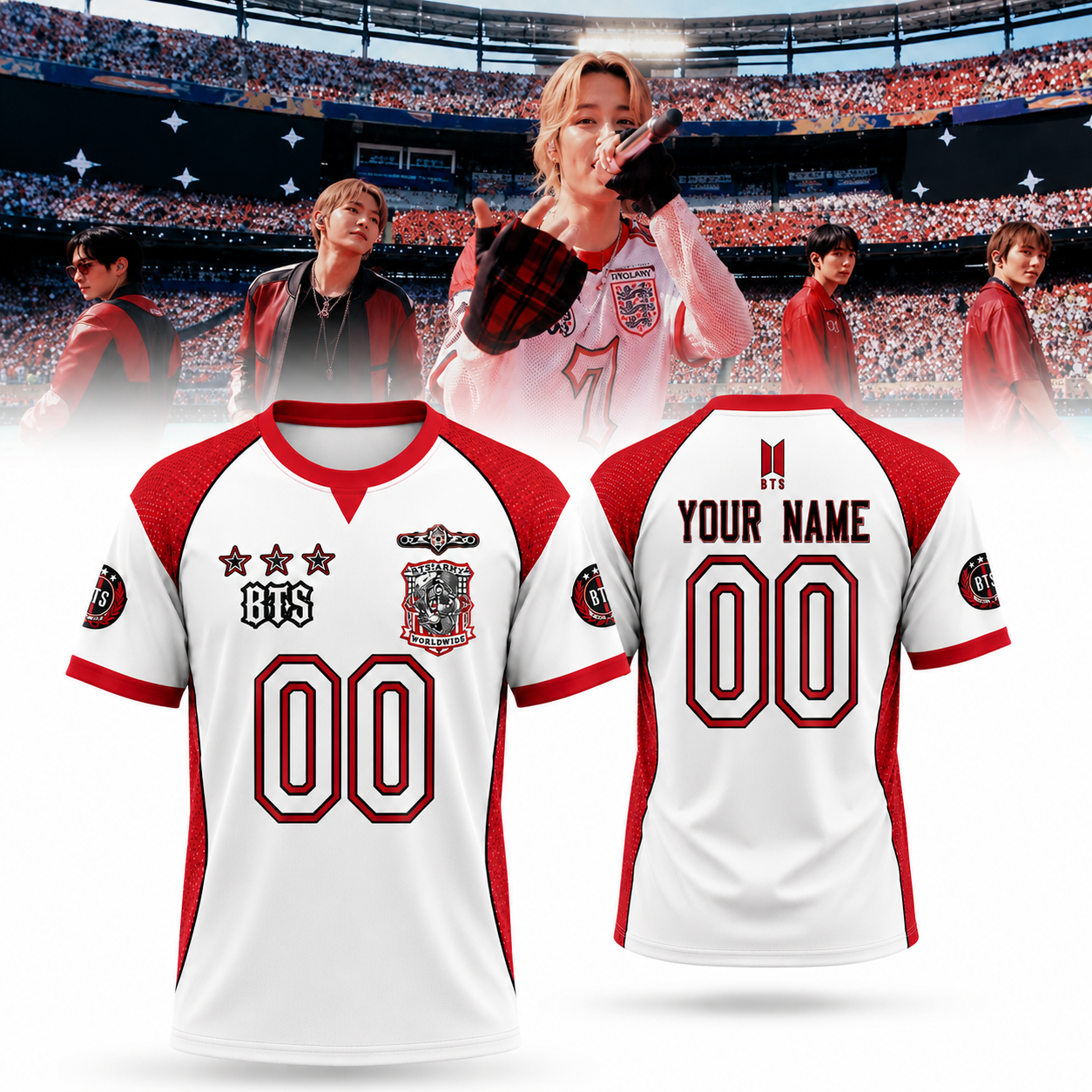 BTS ARMY Worldwide Custom Name & Number 00 Baseball Jersey Shirt Concert Fan Gift
