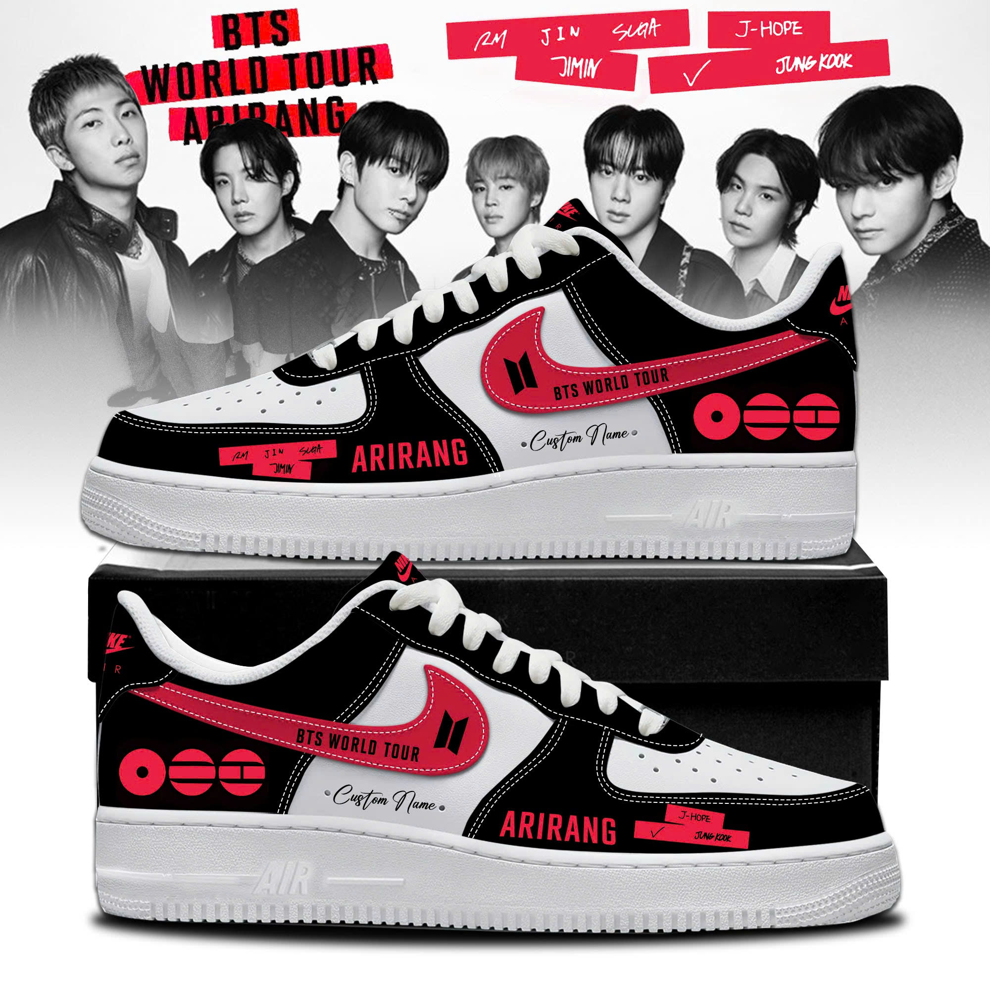 BTS World Tour 2026 Official Air Force 1 Fan Sneakers
