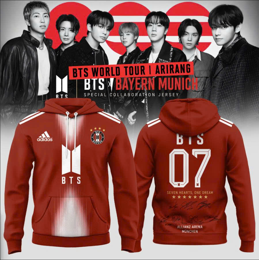 BTS World Tour ARIRANG x Bayern Munich Limited Edition Hoodie Gifts For Fans