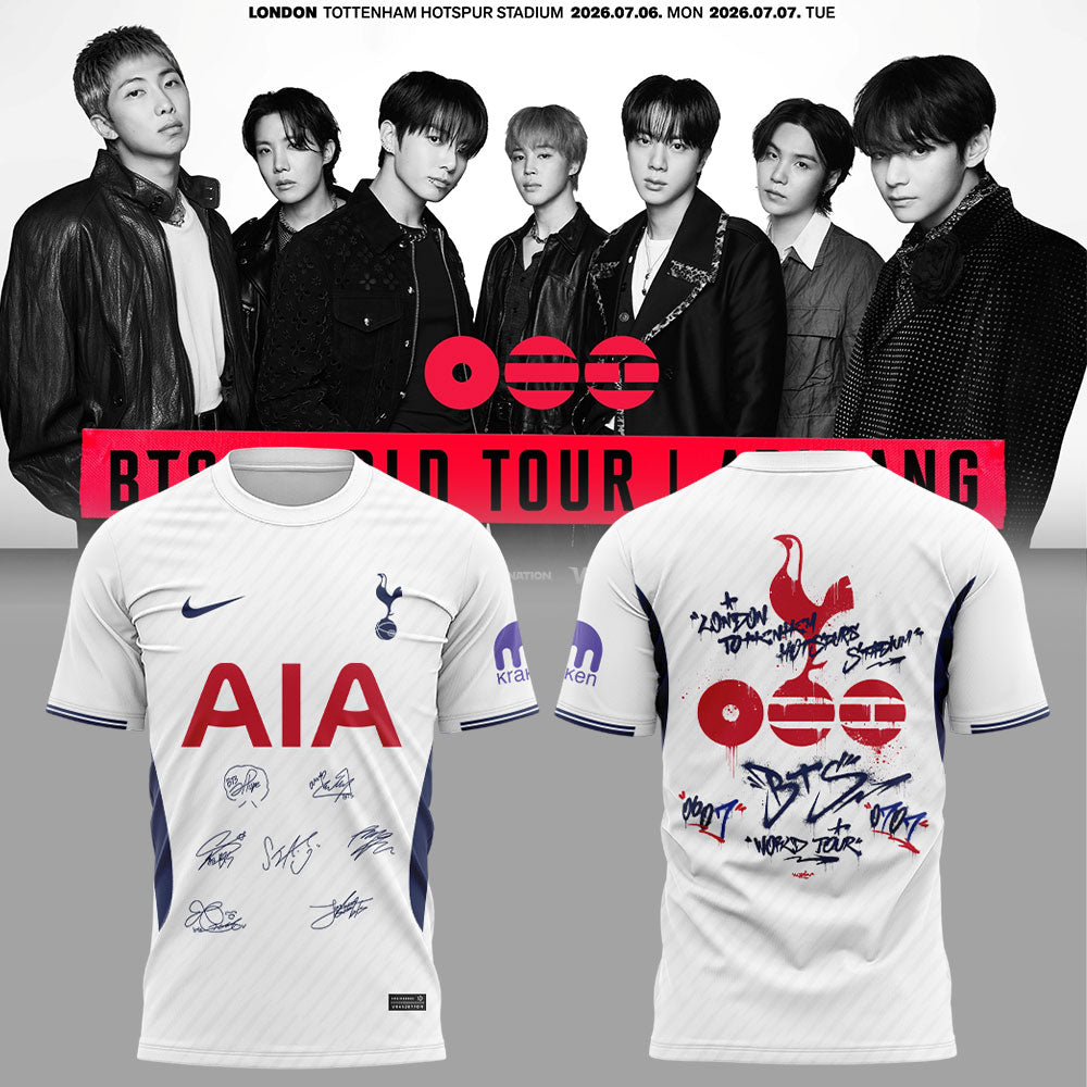 BTS World Tour Arirang Tottenham Hotspur Collector Graphic T Shirt