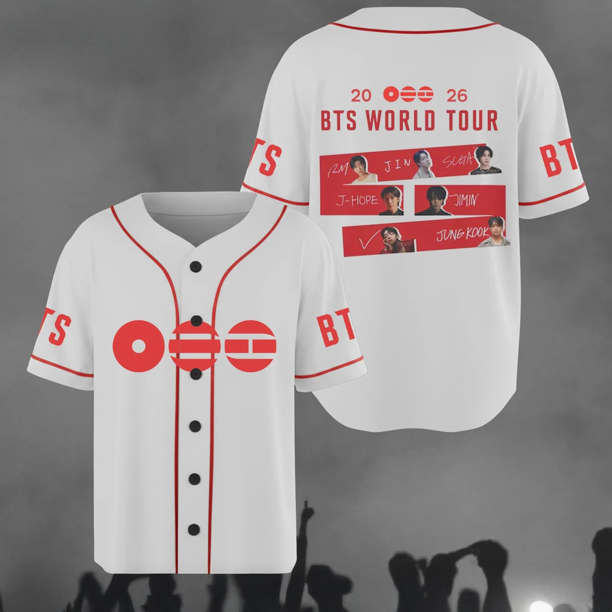 BTS World Tour Baseball Jersey Premium Fan Collection Style Eight