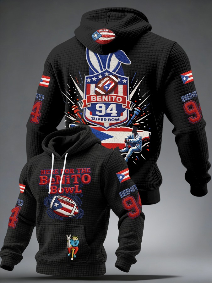 Bad Bunny Super Bowl Benito Bowl 2026 Black Hoodie Best Gift For Music Fans Merhc 2026