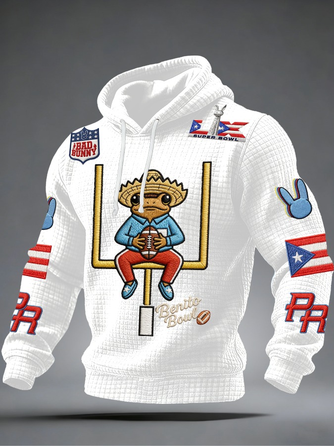 Bad Bunny Super Bowl Benito Bowl 2026 White Hoodie Best Gift For Music Fans Merhc 2026
