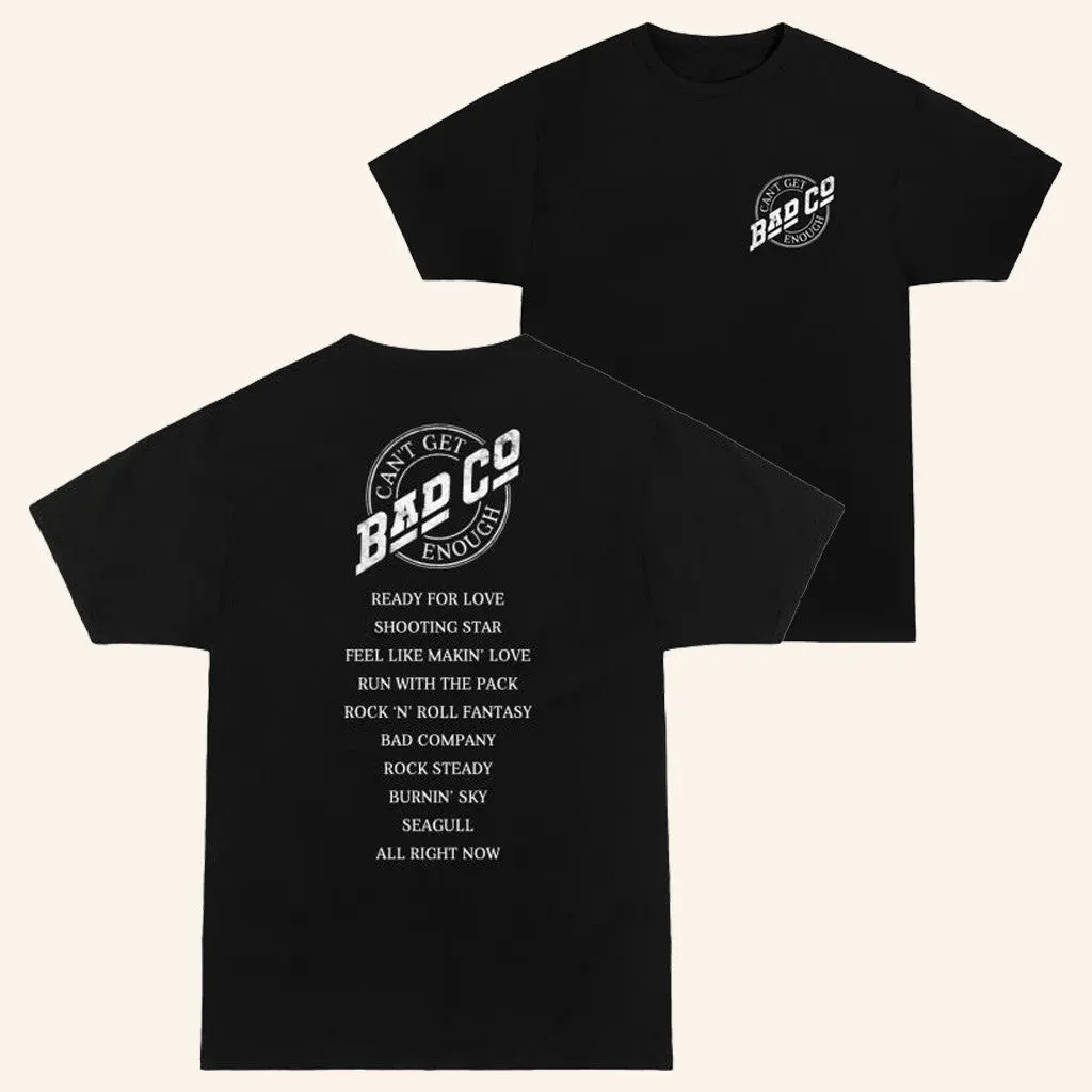 Bad Company Merch Cant Get Enough Chest Logo TShirt Gift For Husband