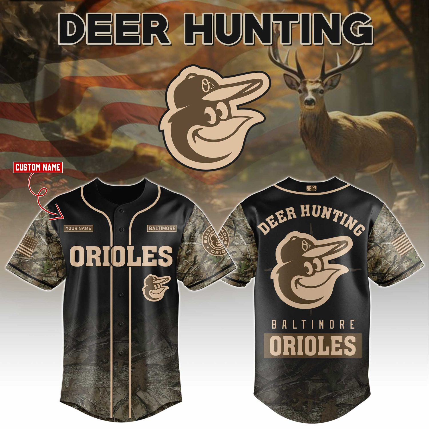 Baltimore Orioles Deer Hunting Limited Edition Baseball Jersey