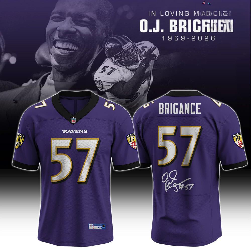 Baltimore Ravens OJ Brigance 57 In Loving Memory Football Jersey Tribute Fan Apparel 1 - Unicasport Baltimore Ravens OJ Brigance 57 In Loving Memory Football Jersey Tribute Fan Apparel