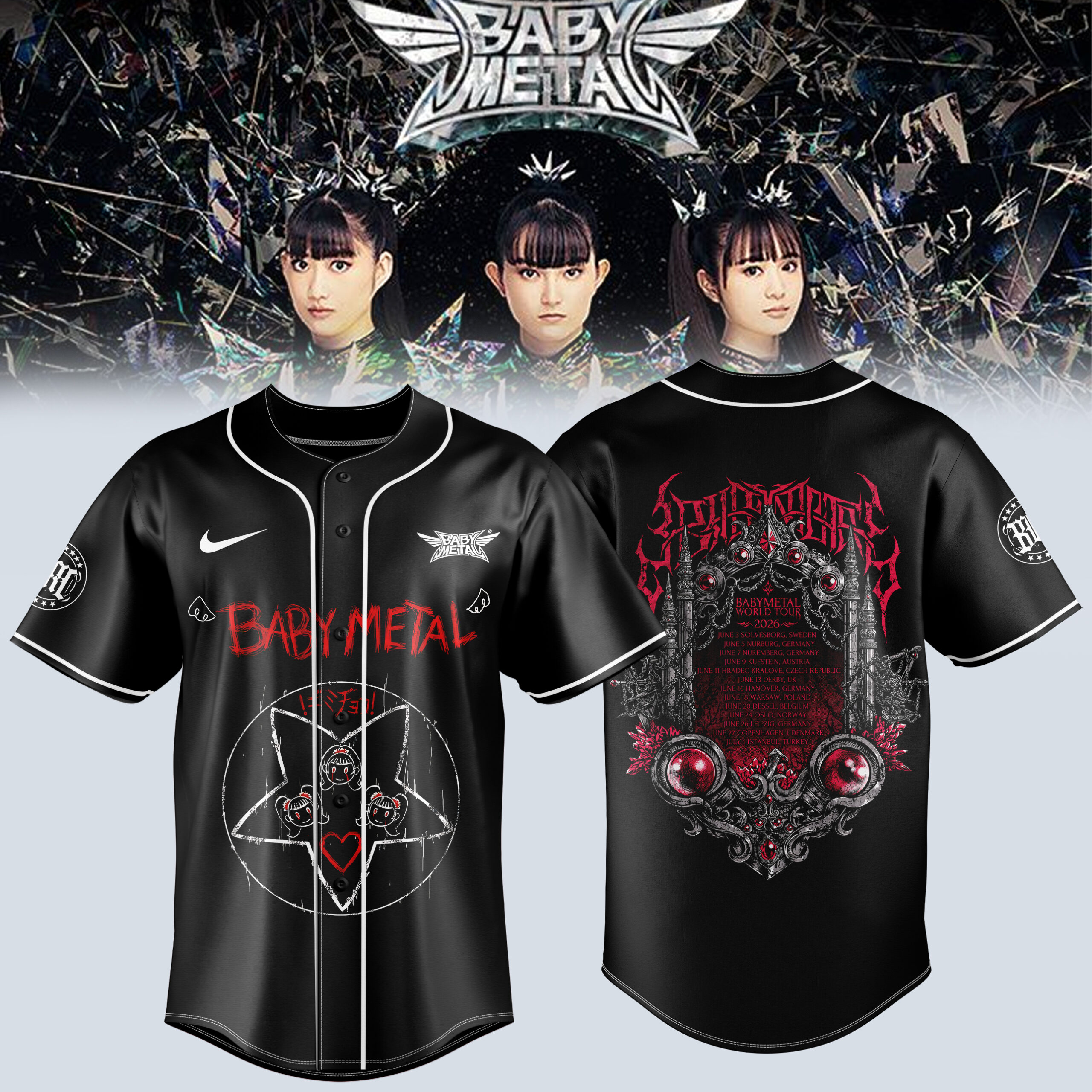 BbyMtl World Tour 2026 Baseball Jersey 3D All Over Print Concert Inspired Apparel 1 - Unicasport BbyMtl World Tour 2026 Baseball Jersey 3D All Over Print Concert Inspired Apparel
