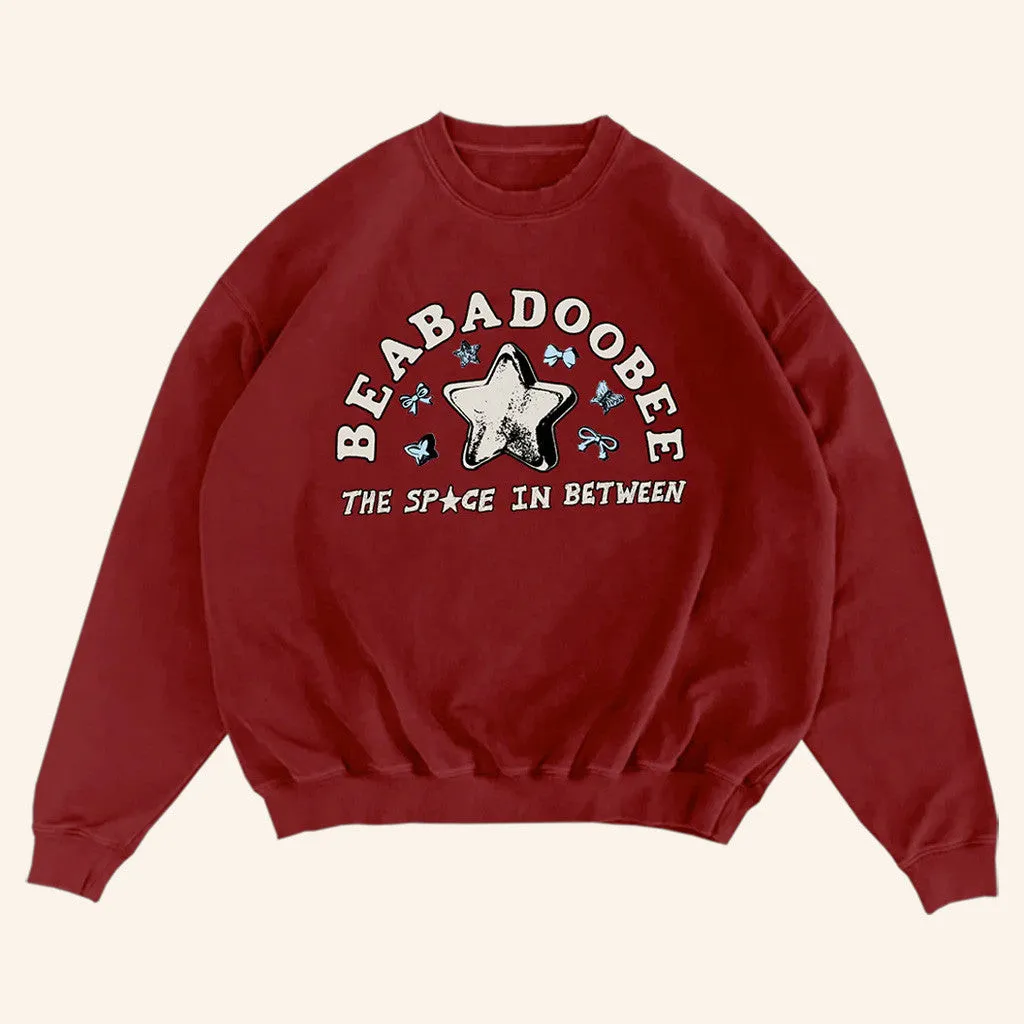 Beabadoobee Official Merch Red Star Crewneck Sweatshirt Gifts For Her