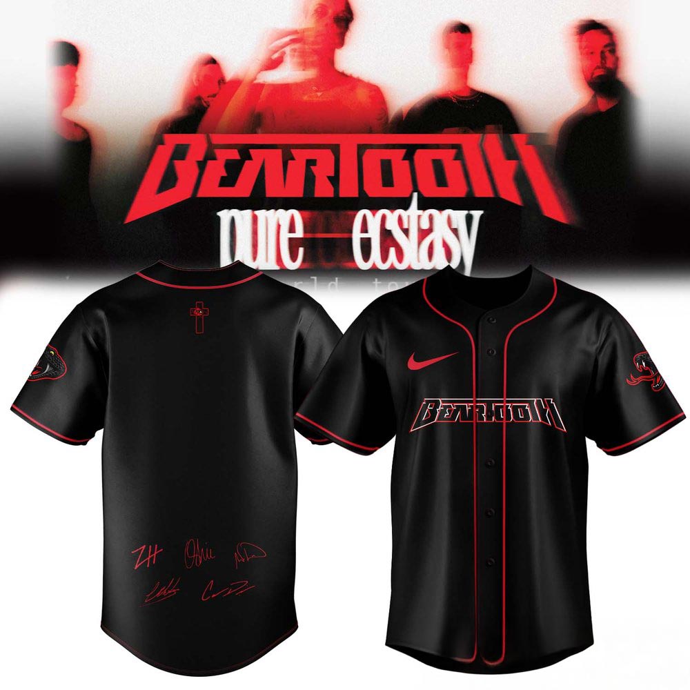 Beartooth Pure Ecstasy World Tour 2026 Baseball Jersey Concert Graphic Music Fan Apparel 1 - Unicasport Beartooth Pure Ecstasy World Tour 2026 Baseball Jersey Concert Graphic Music Fan Apparel