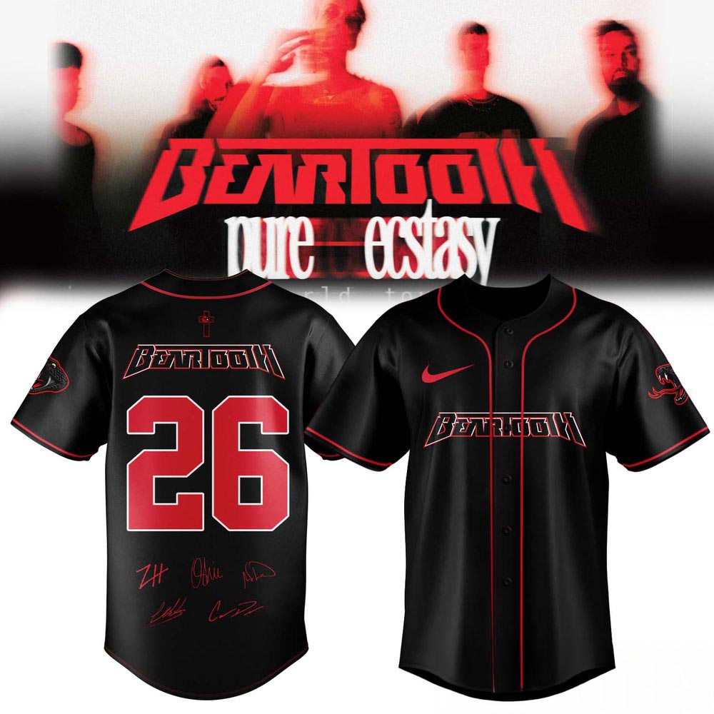 Beartooth Pure Ecstasy World Tour 2026 Baseball Jersey Rock Music Concert Fan Apparel 1 - Unicasport Beartooth Pure Ecstasy World Tour 2026 Baseball Jersey Rock Music Concert Fan Apparel