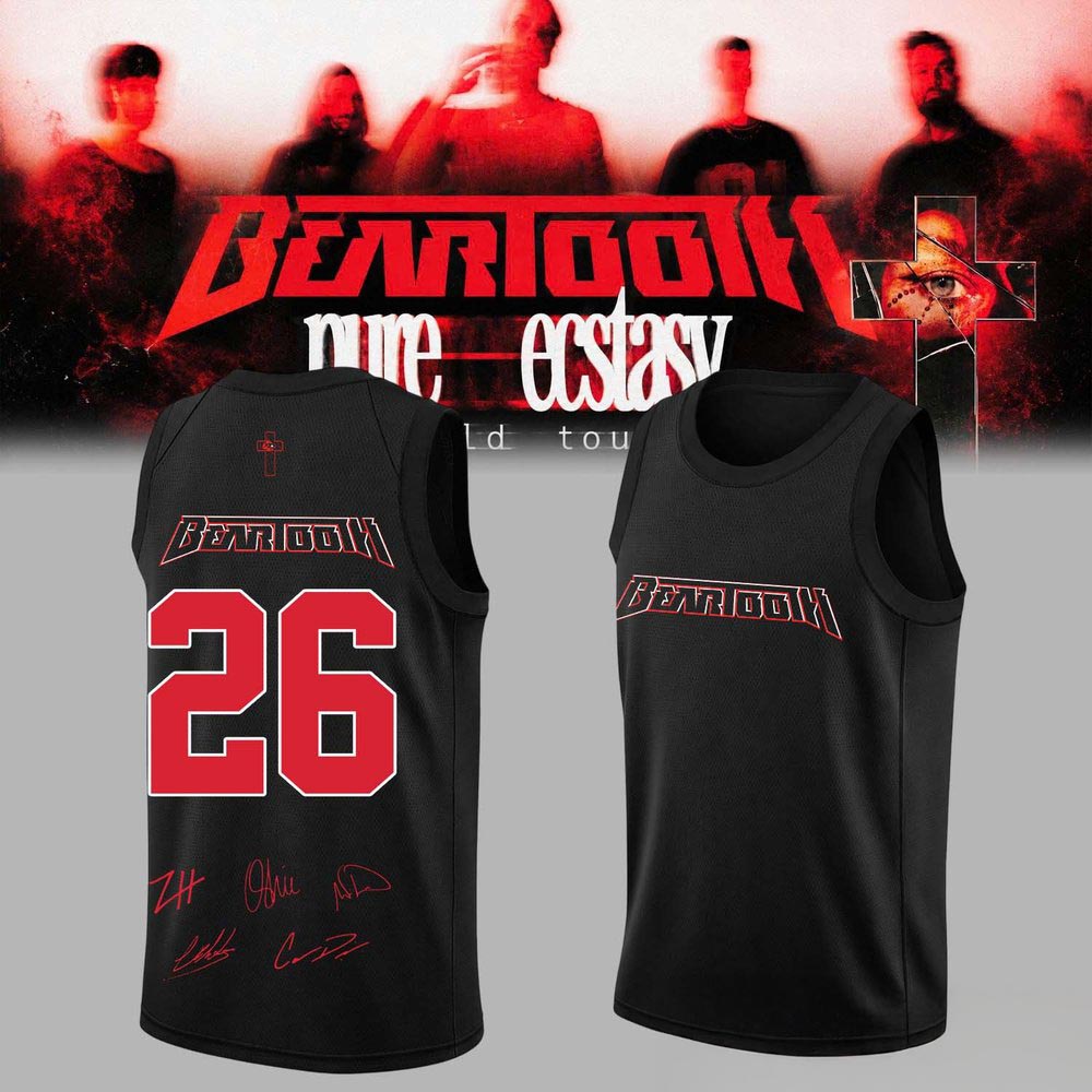 Beartooth Pure Ecstasy World Tour 2026 Basketball Jersey Rock Music Concert Fan Apparel 1 - Unicasport Beartooth Pure Ecstasy World Tour 2026 Basketball Jersey Rock Music Concert Fan Apparel