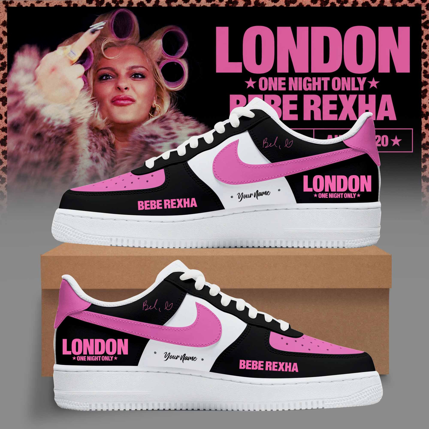 Bebe Rexha Limited London 2026 Custom Sneakers Black Edition