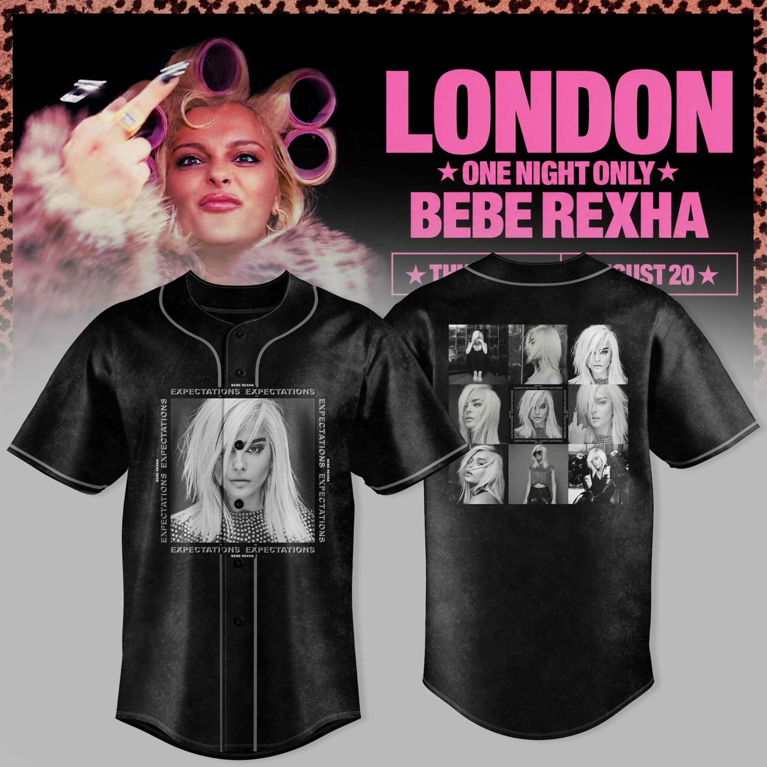 Bebe Rexha Limited London 2026 Official Tour Baseball Jersey