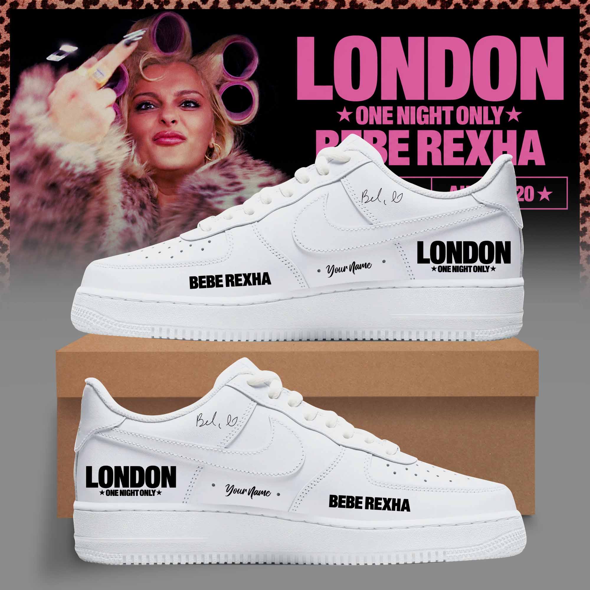 Bebe Rexha Limited London High Top Sneakers Fan Shoes