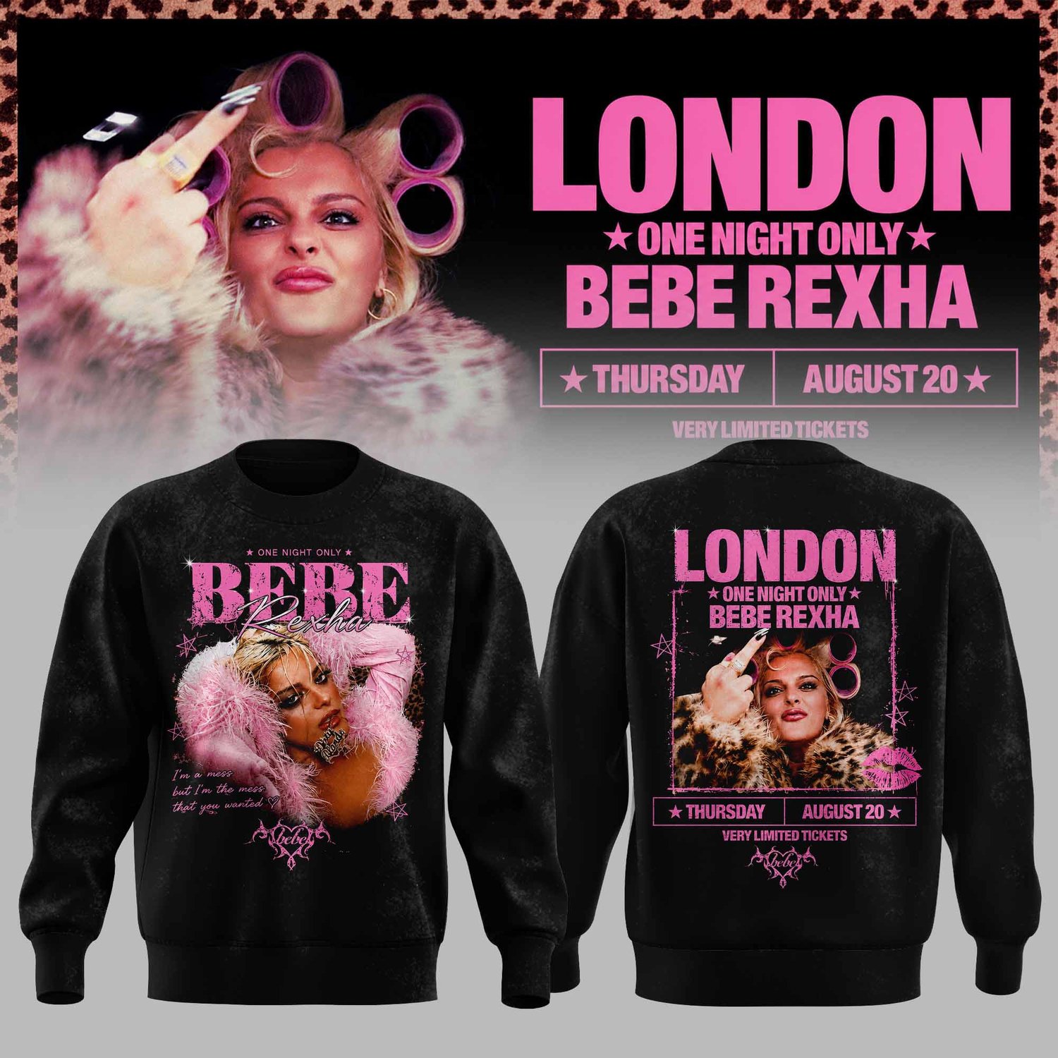 Bebe Rexha UK Tour London Collector Edition Crewneck Sweatshirt