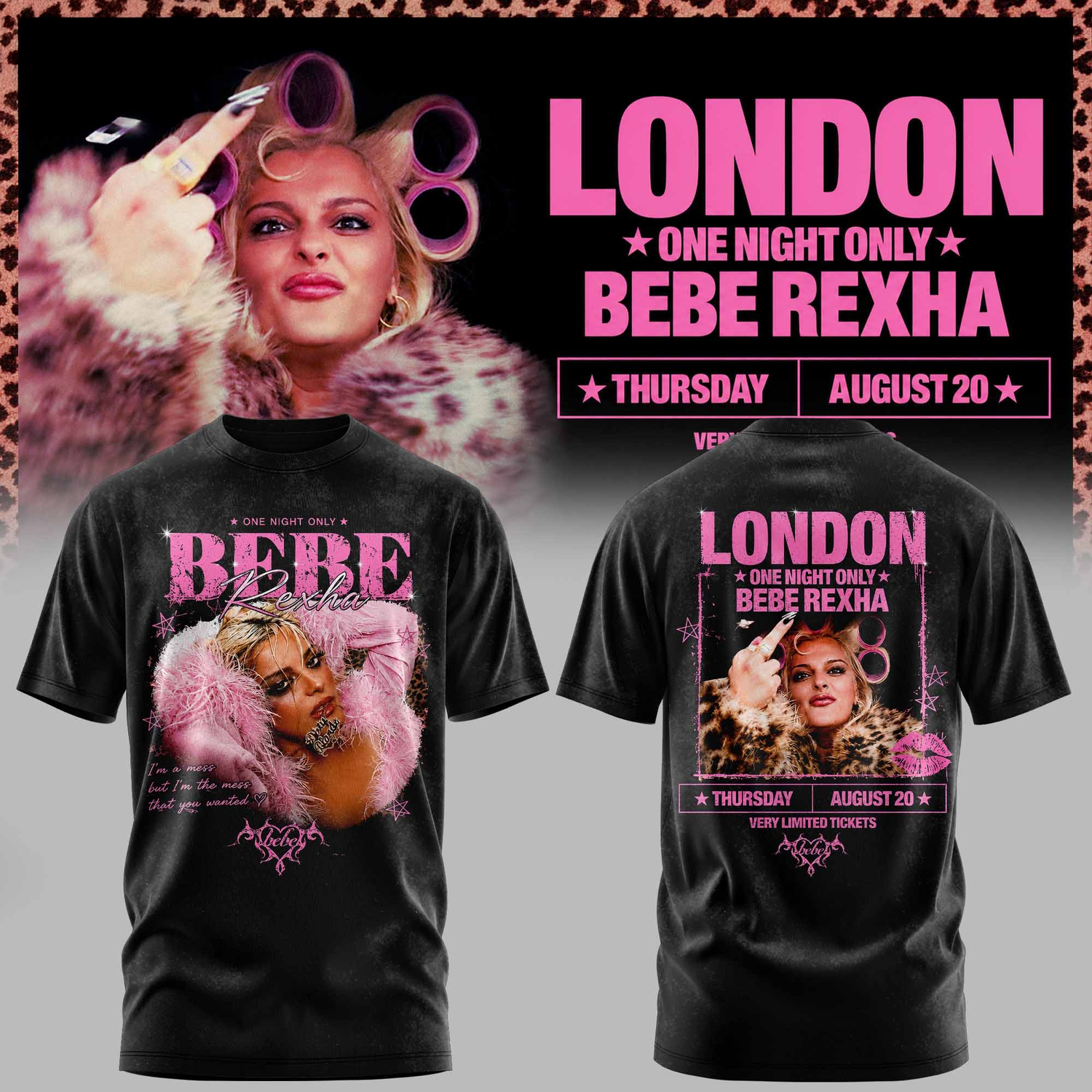 Bebe Rexha UK Tour London Collector Edition Graphic T Shirt