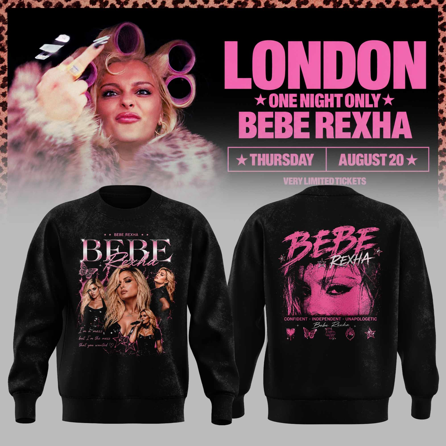 Bebe Rexha UK Tour London Limited Edition Crewneck Sweatshirt